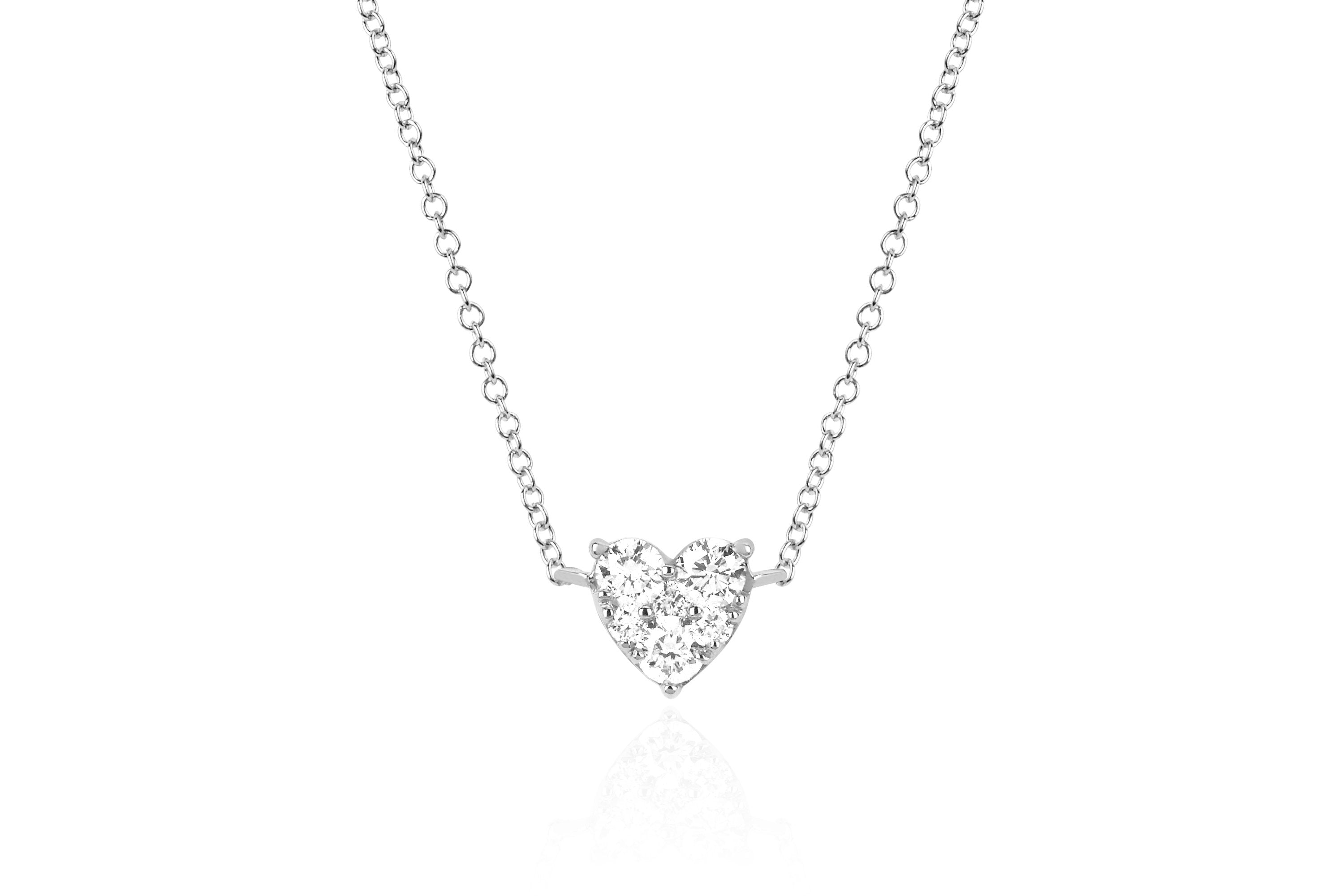 Full Cut Diamond Heart Choker Necklace