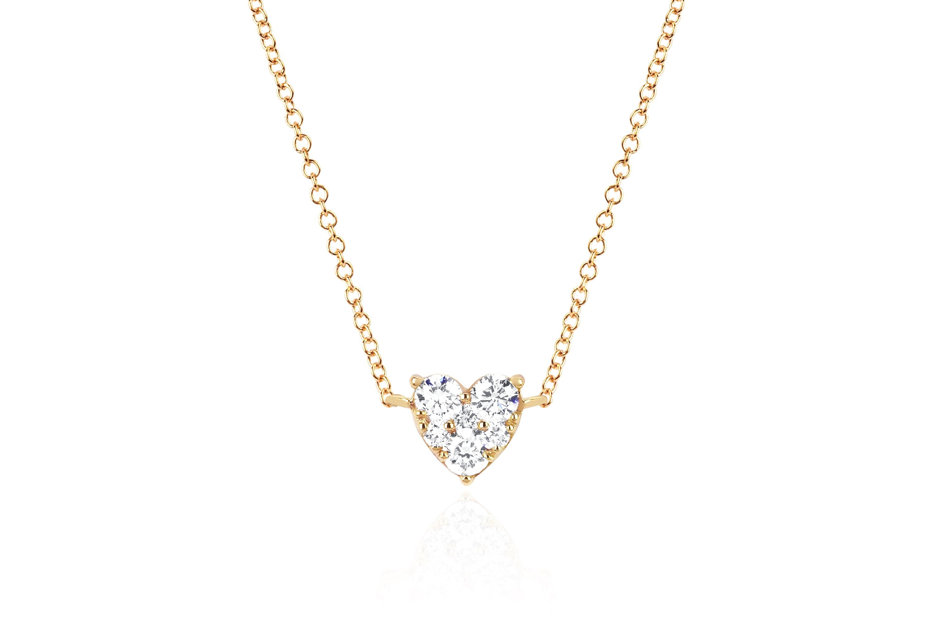 Full Cut Diamond Heart Choker Necklace