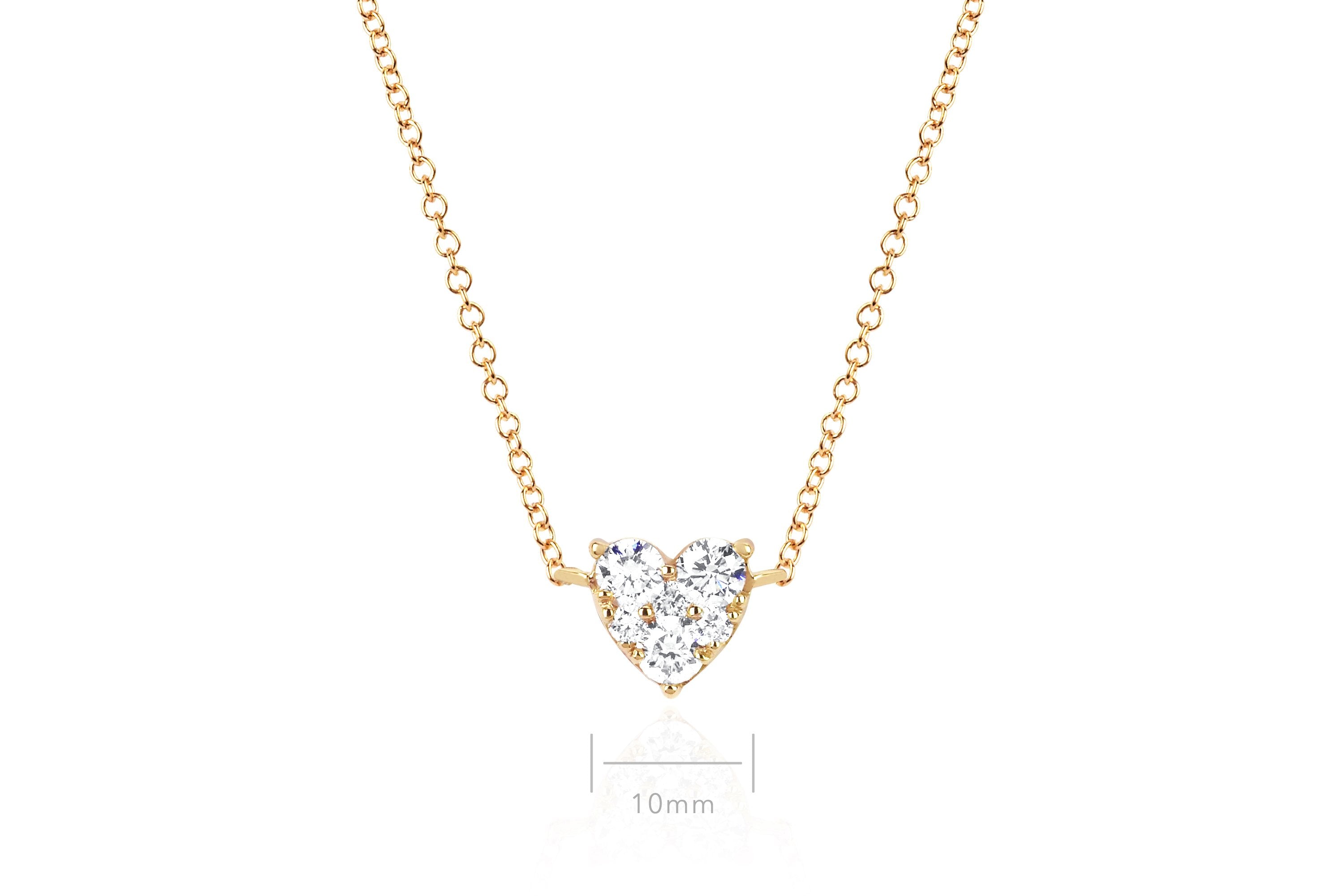 Full Cut Diamond Heart Choker Necklace