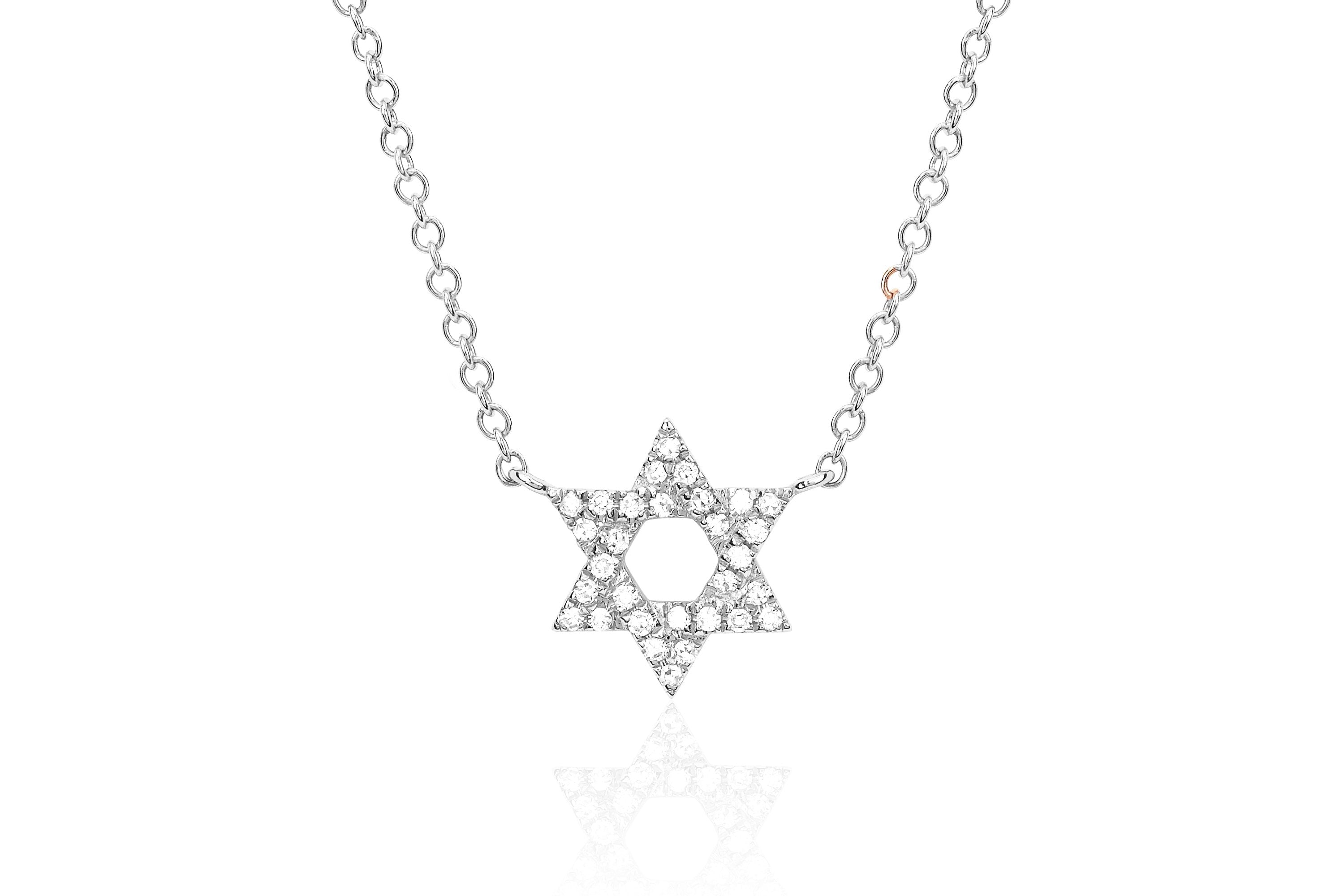 Diamond Star Of David Necklace