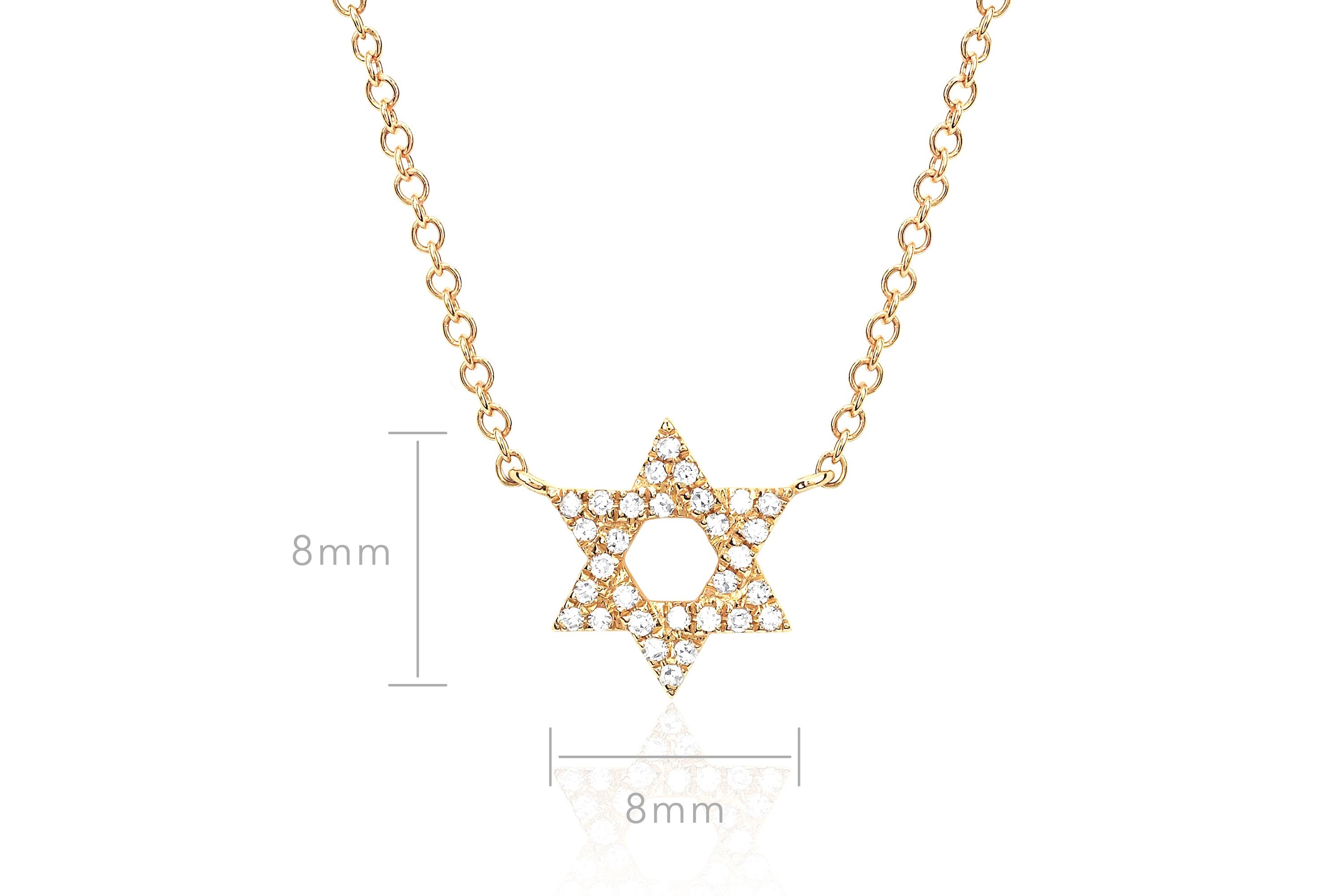 Diamond Star Of David Necklace