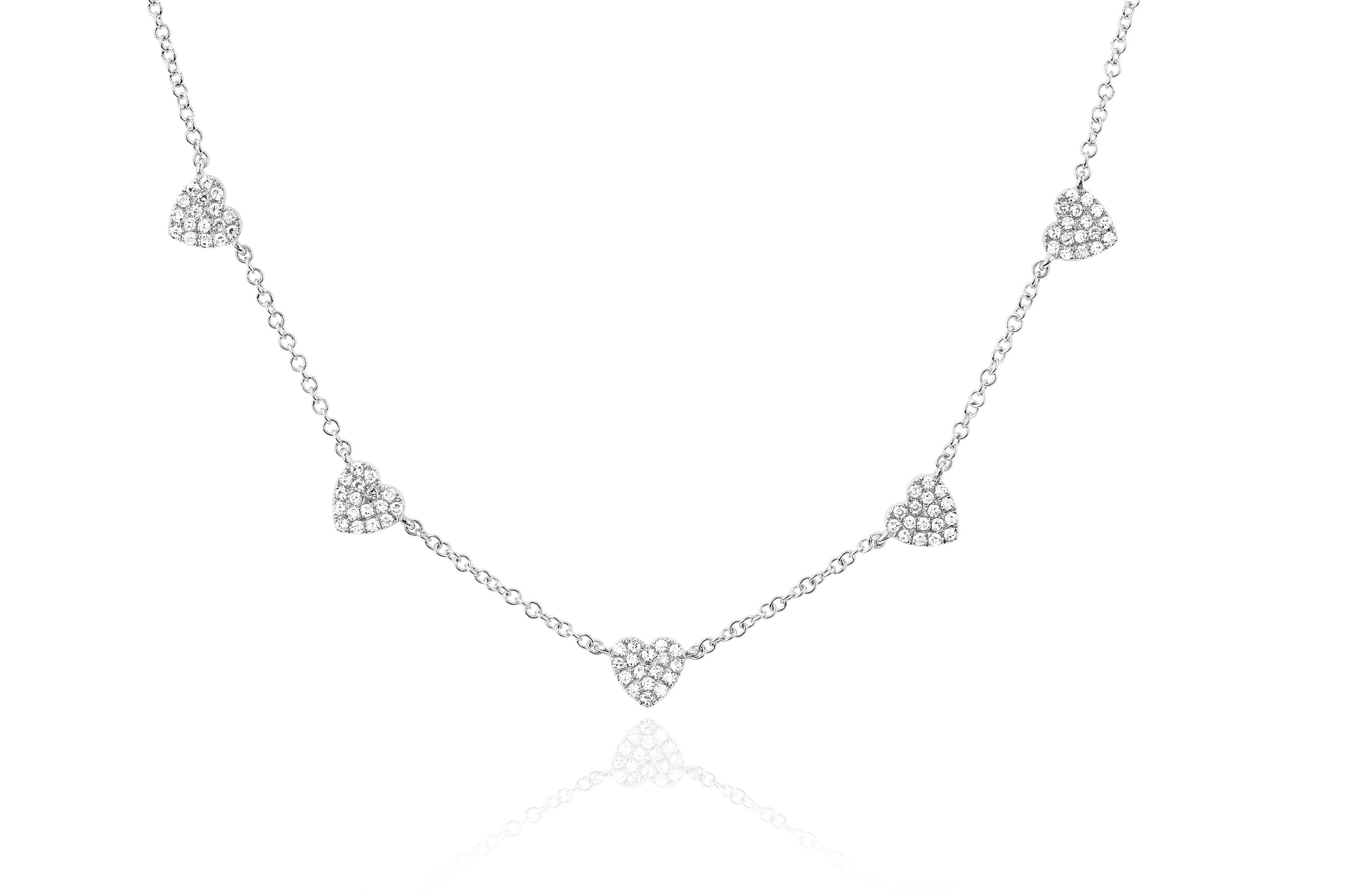 5 Mini Diamond Heart Necklace