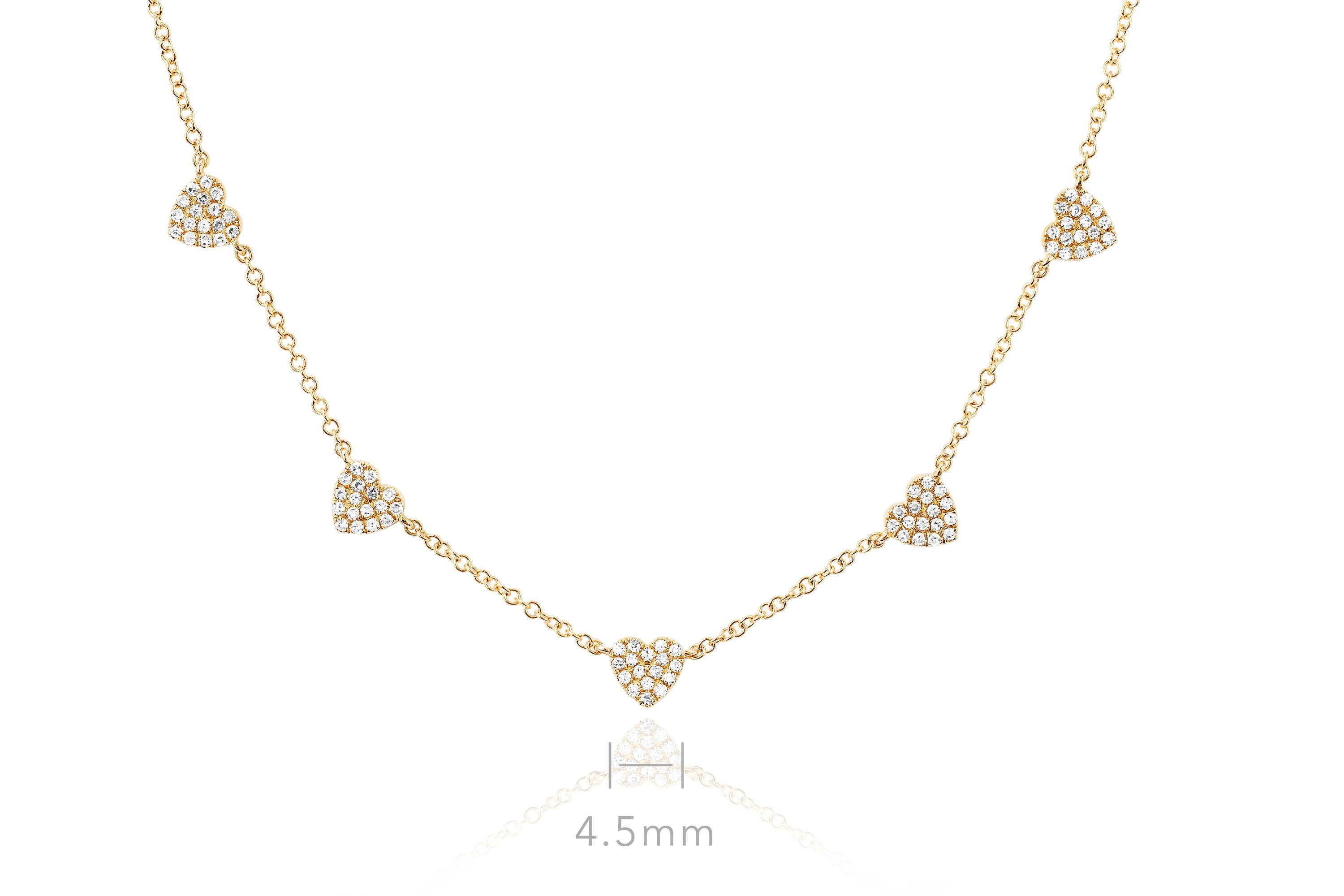 5 Mini Diamond Heart Necklace