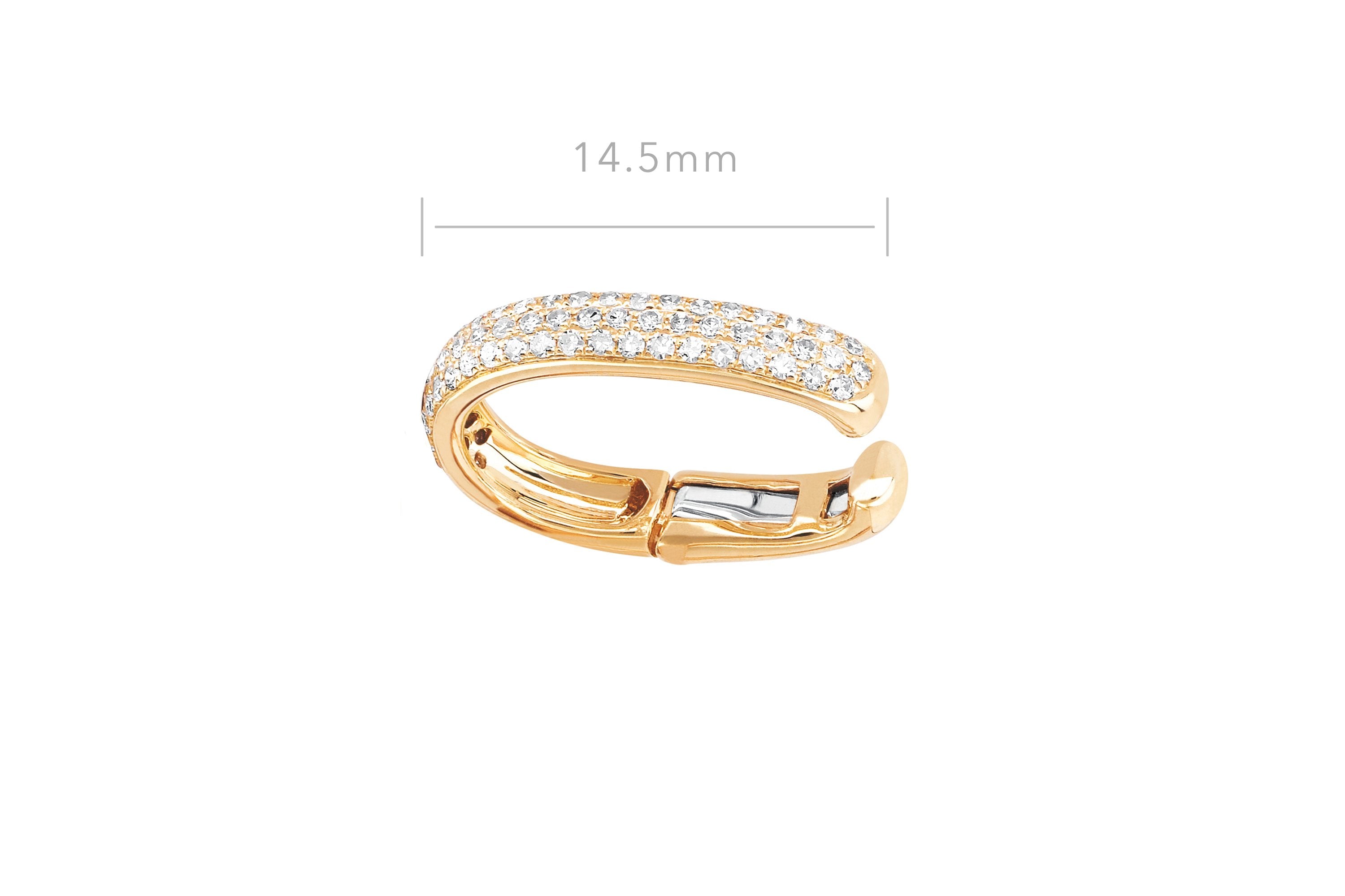 Triple Diamond Large Ear Cuff (No Piercing)