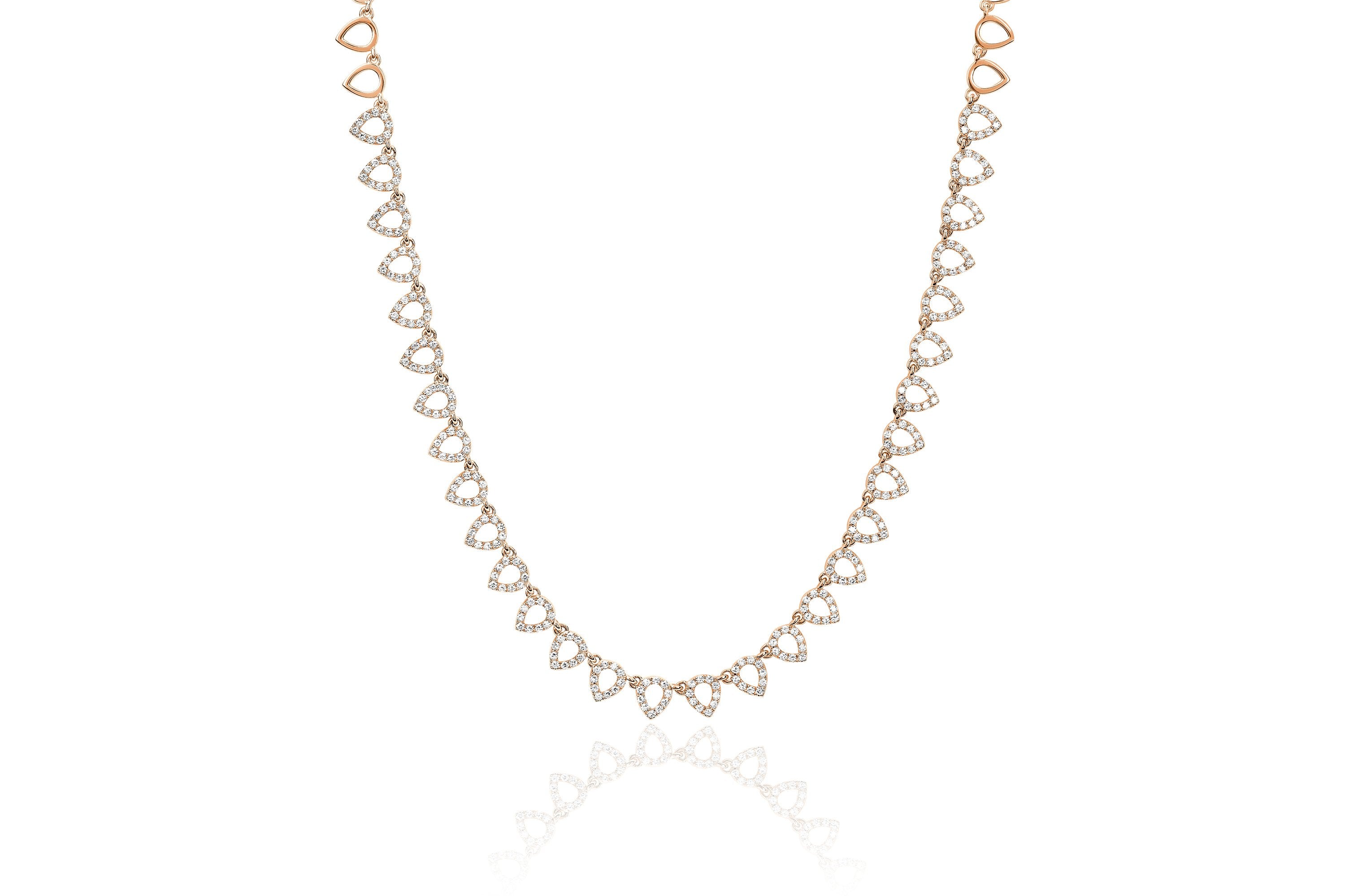 Half Diamond Open Teardrop Eternity Necklace