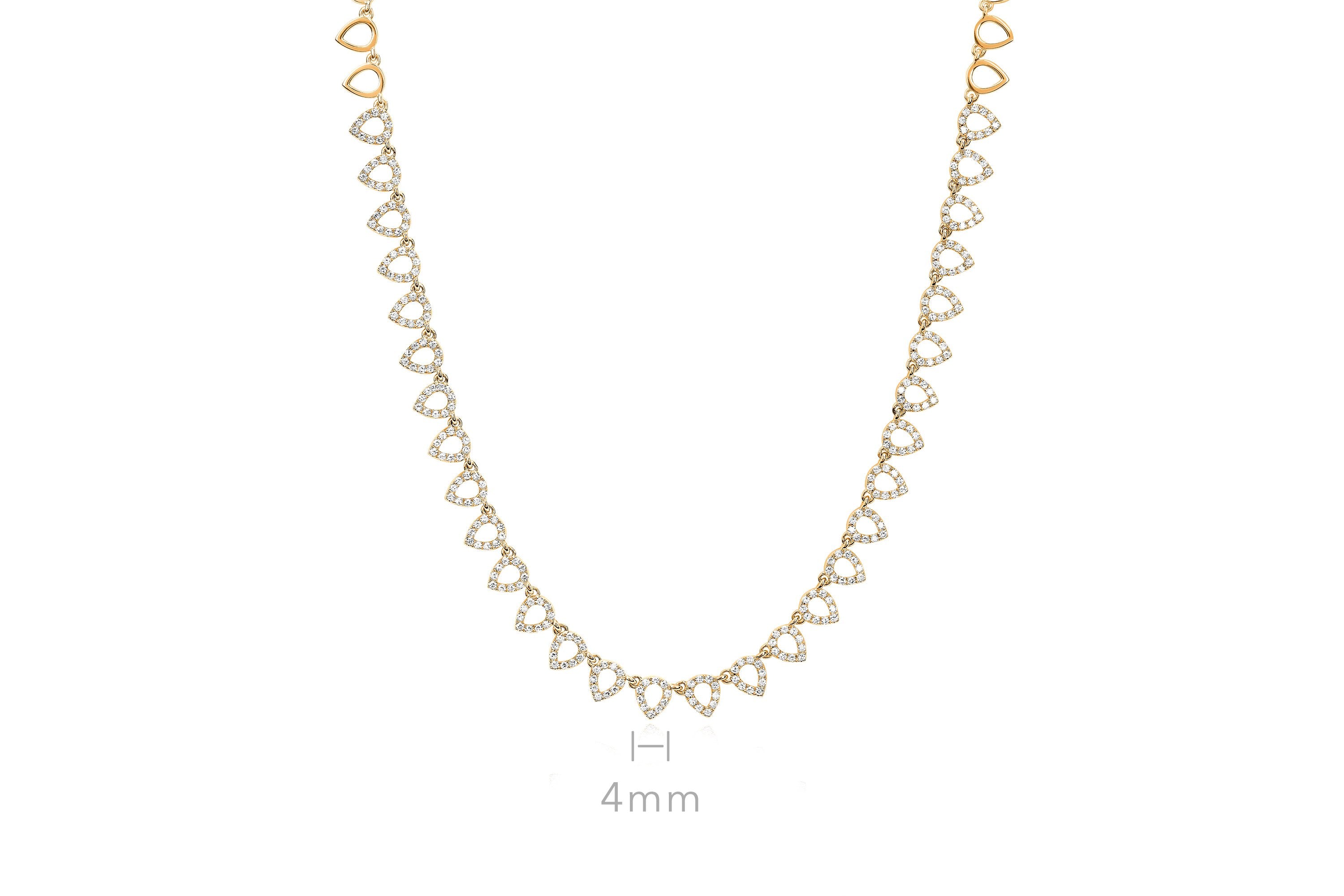 Half Diamond Open Teardrop Eternity Necklace