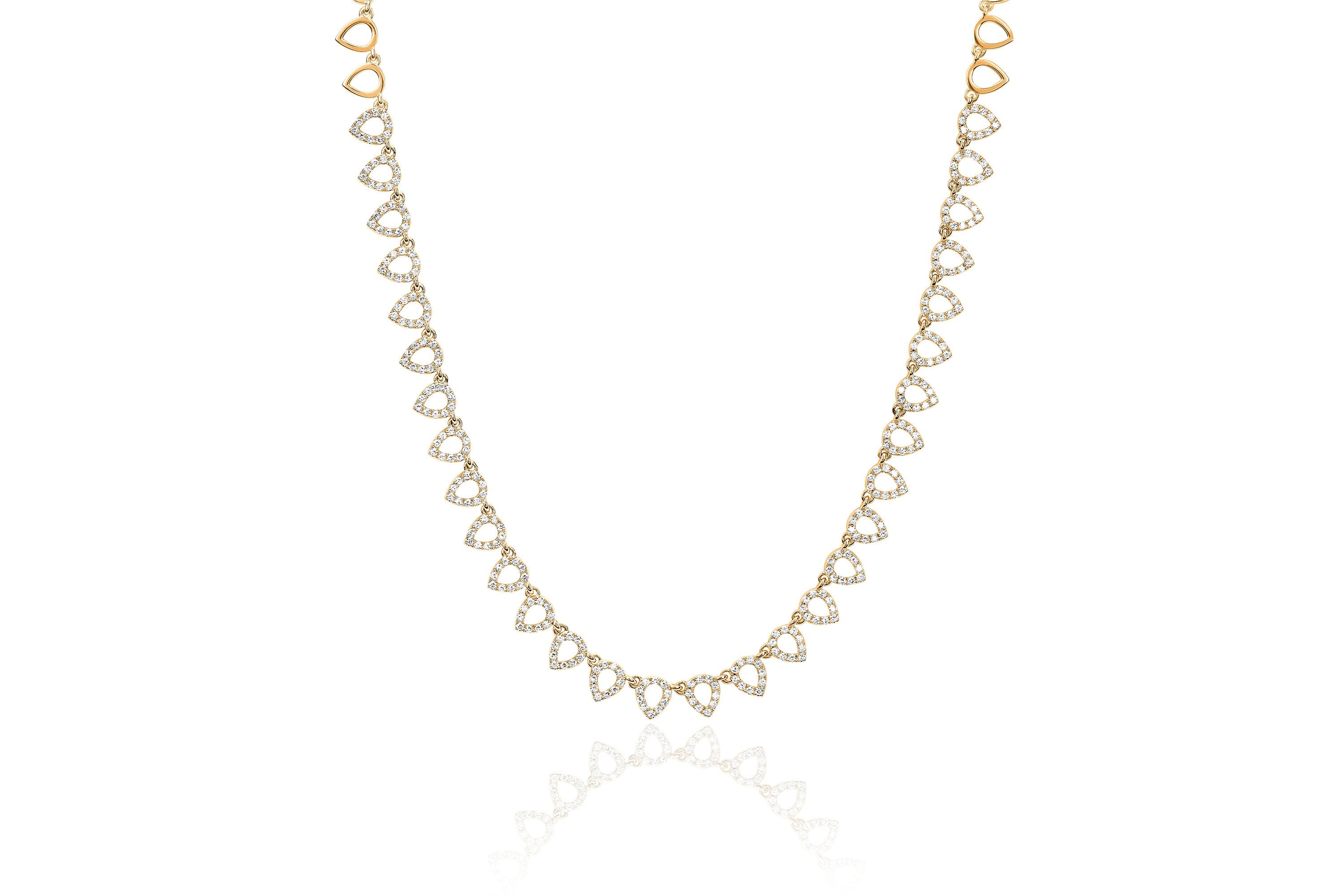 Half Diamond Open Teardrop Eternity Necklace