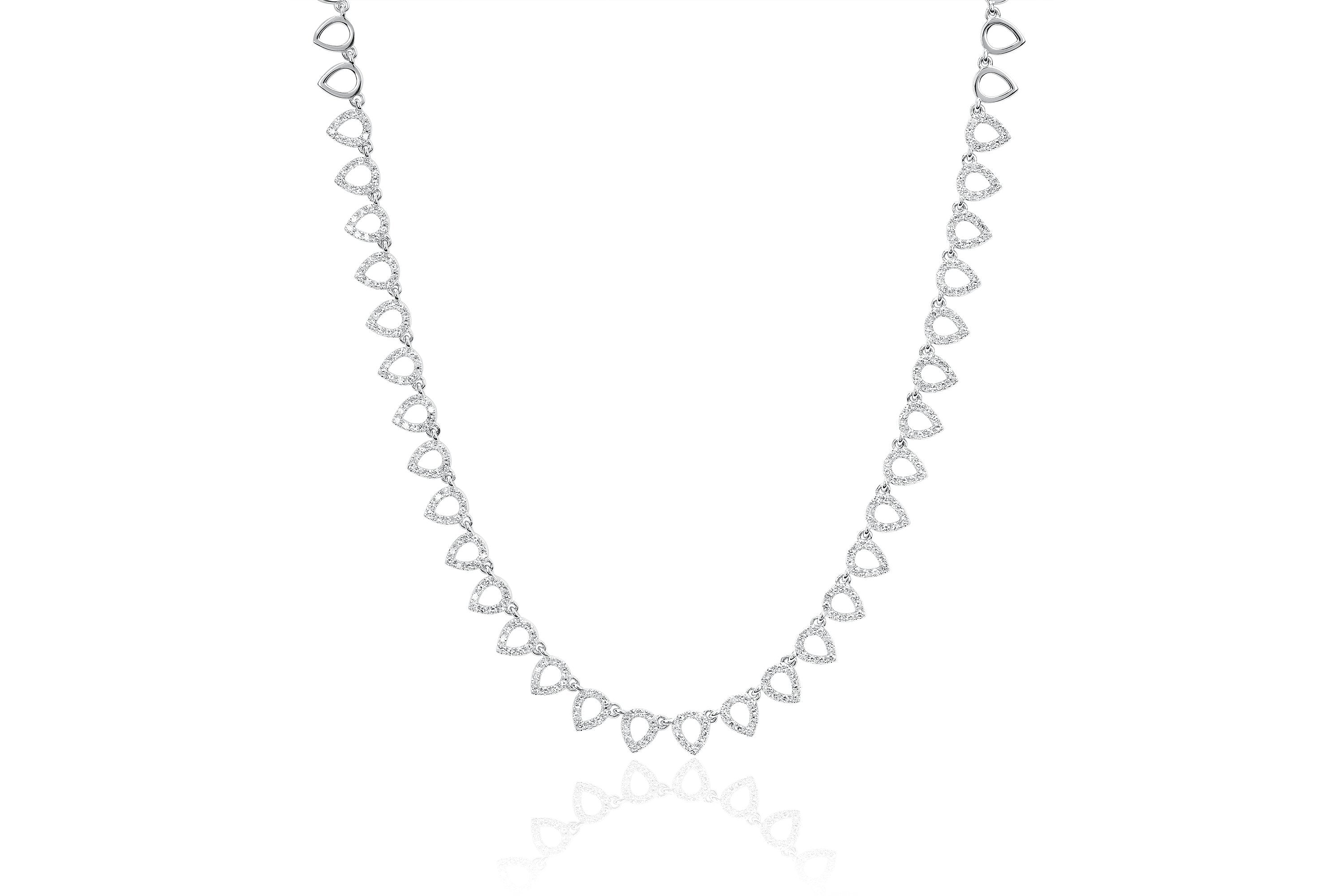 Half Diamond Open Teardrop Eternity Necklace
