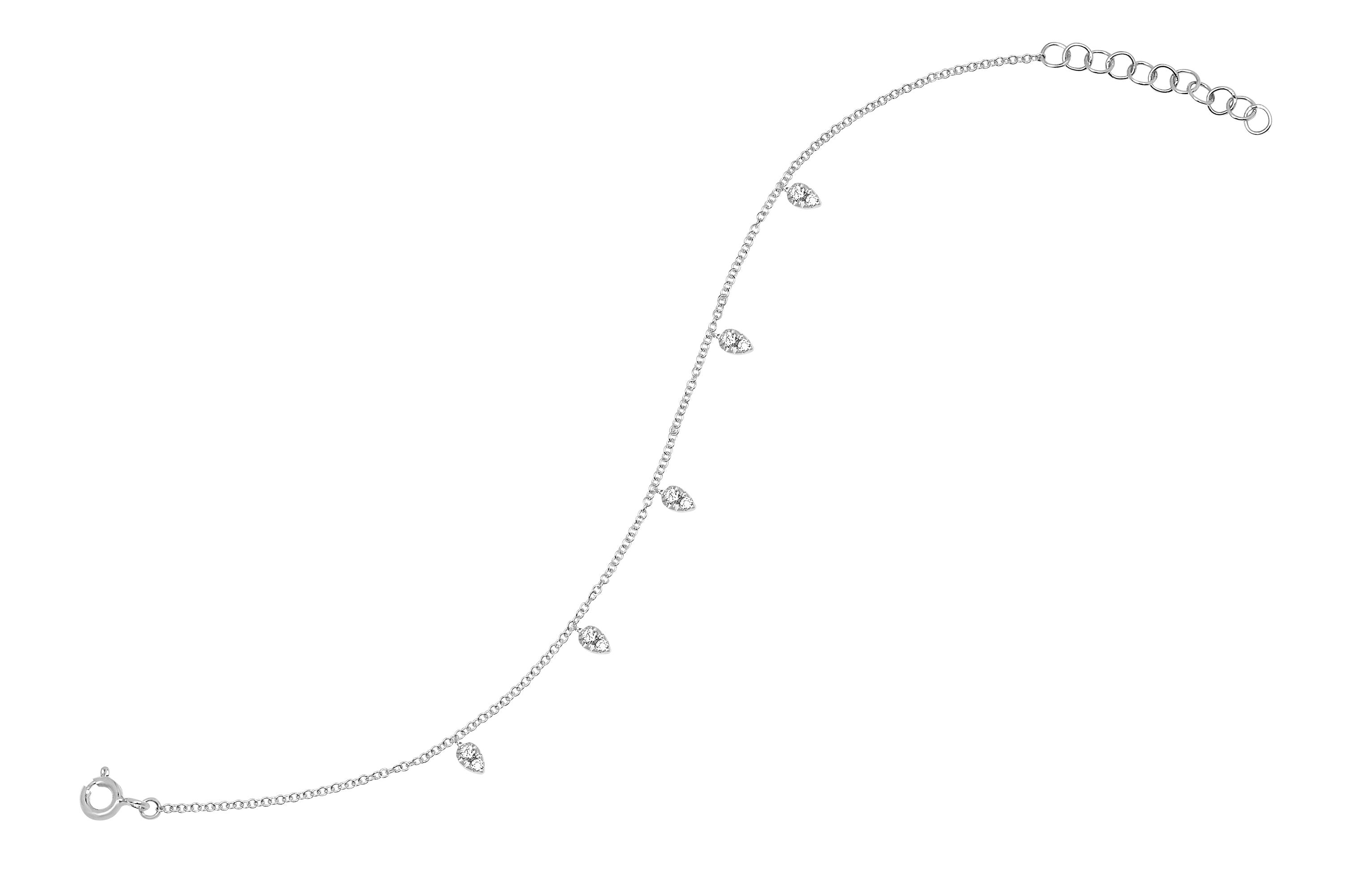 Diamond 5 Mini Teardrop Chain Anklet