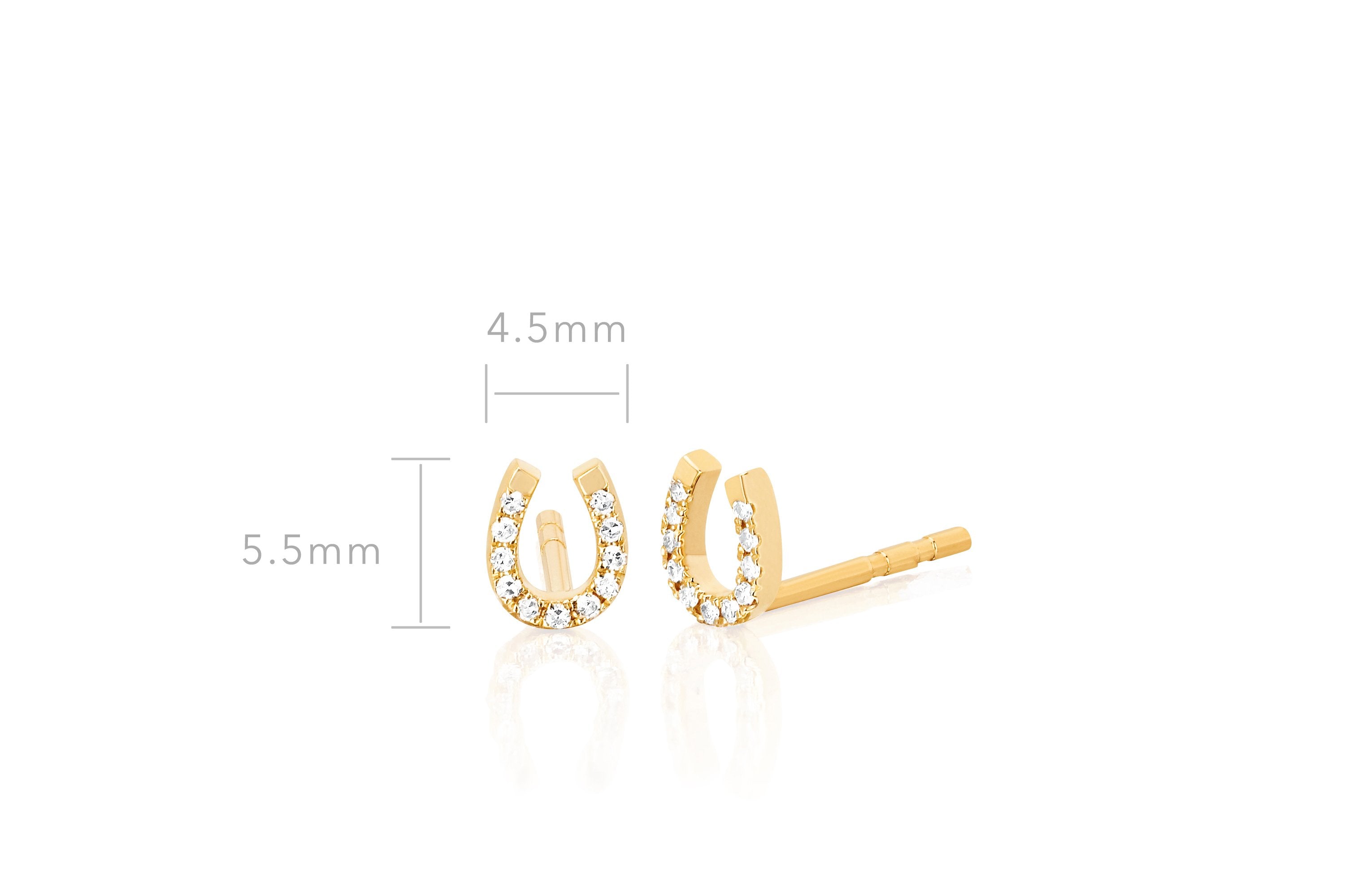 Diamond Mini Horseshoe Stud Earring