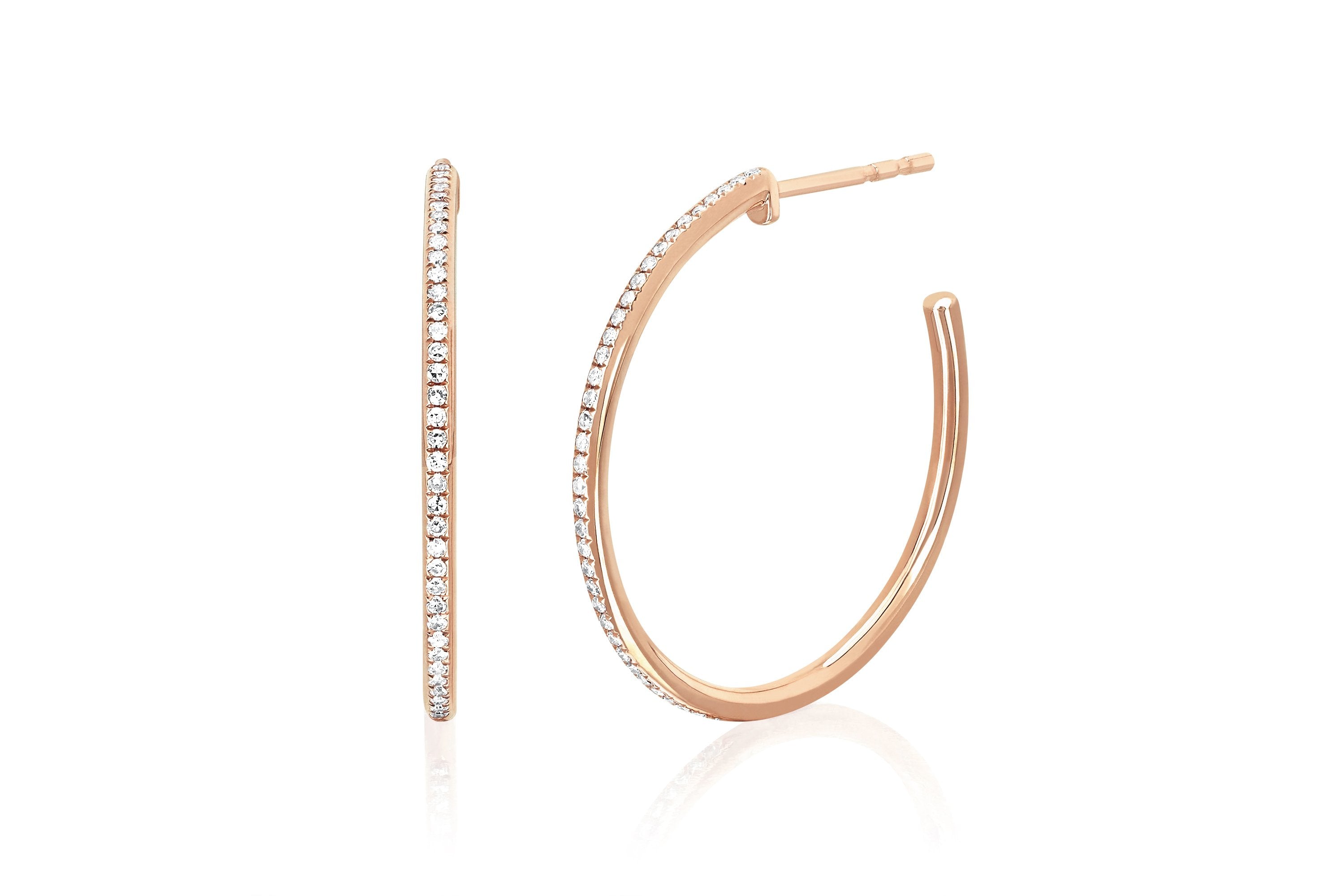 Half Diamond Essential Hoop Earring