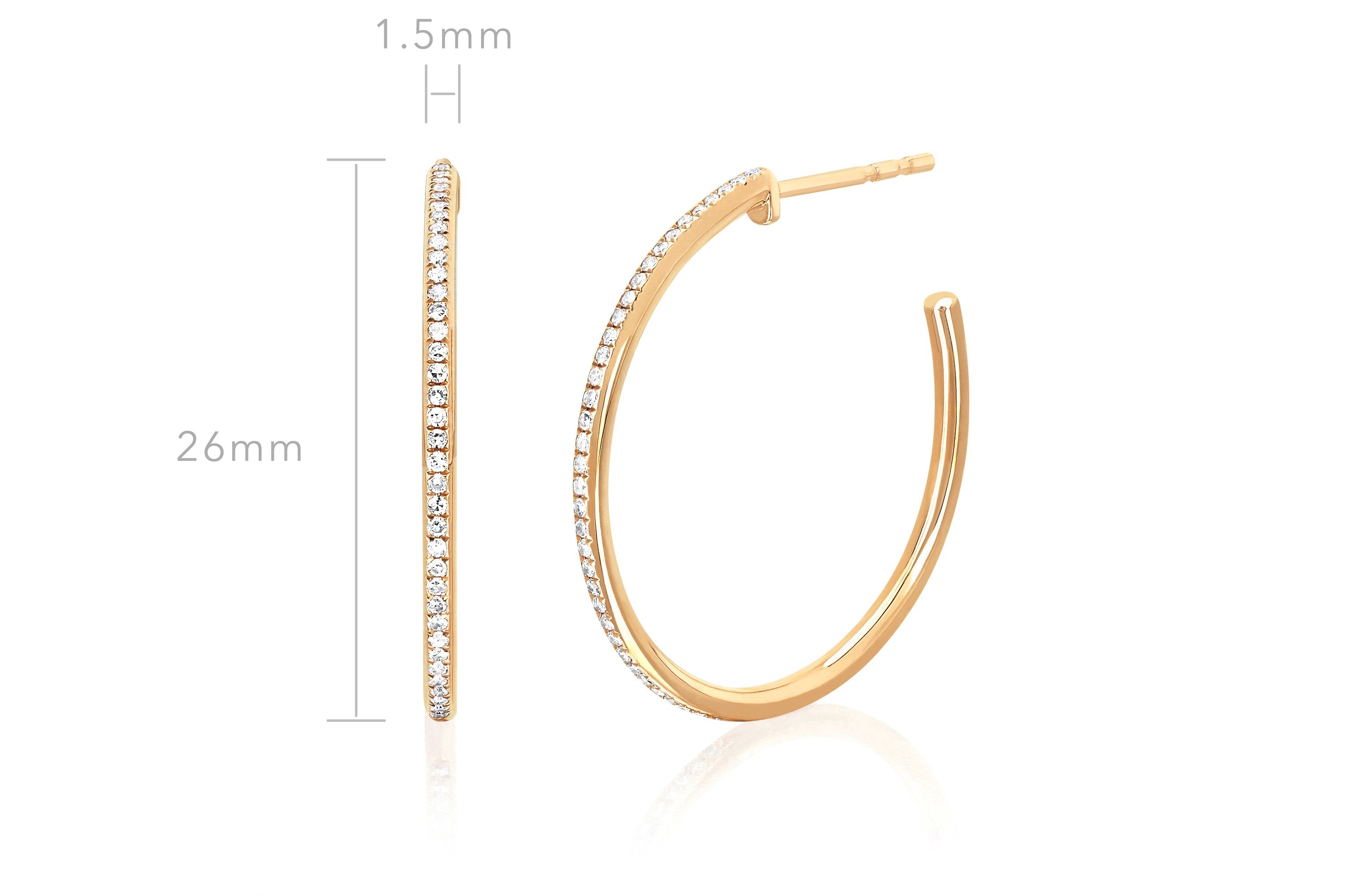 Half Diamond Essential Hoop Earring