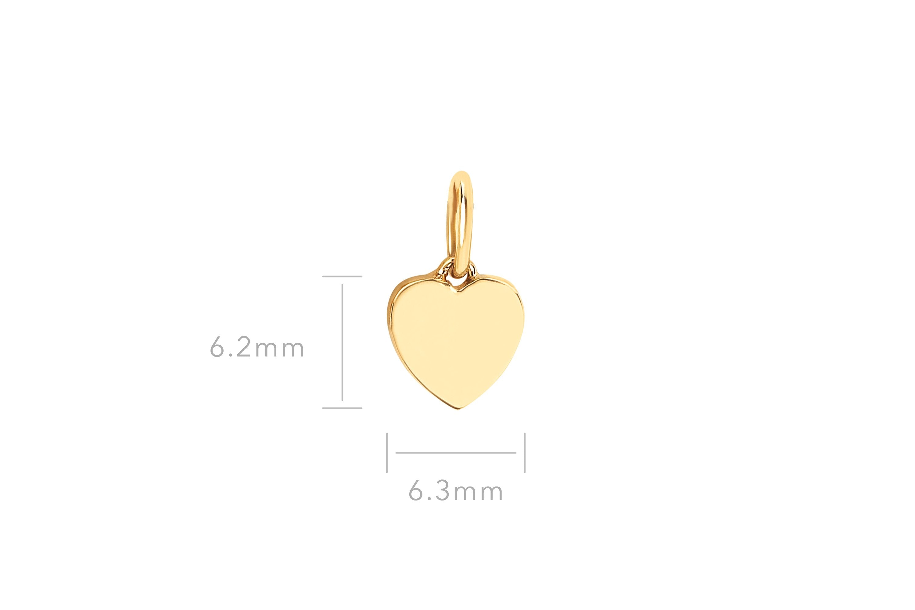 Gold Heart Necklace Charm