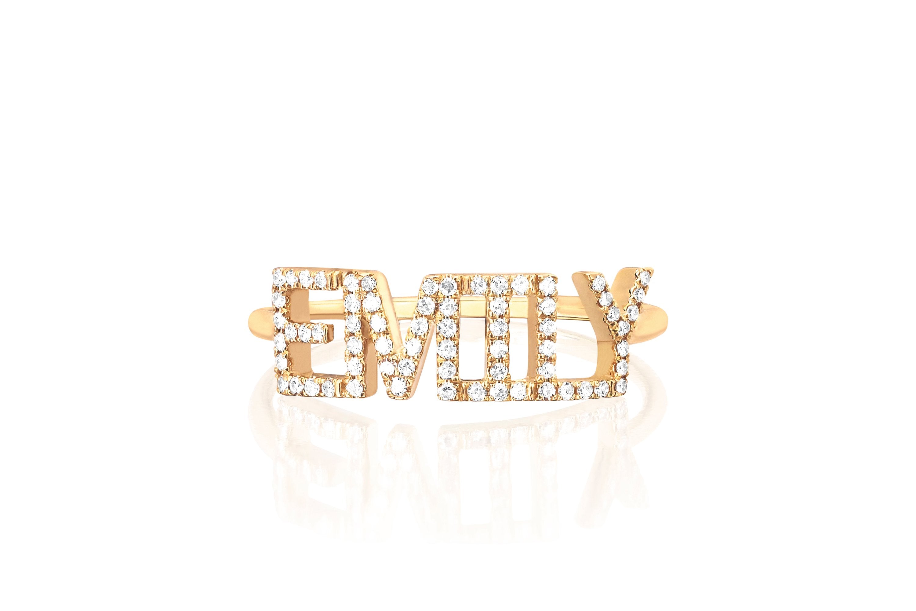 Diamond Name Ring