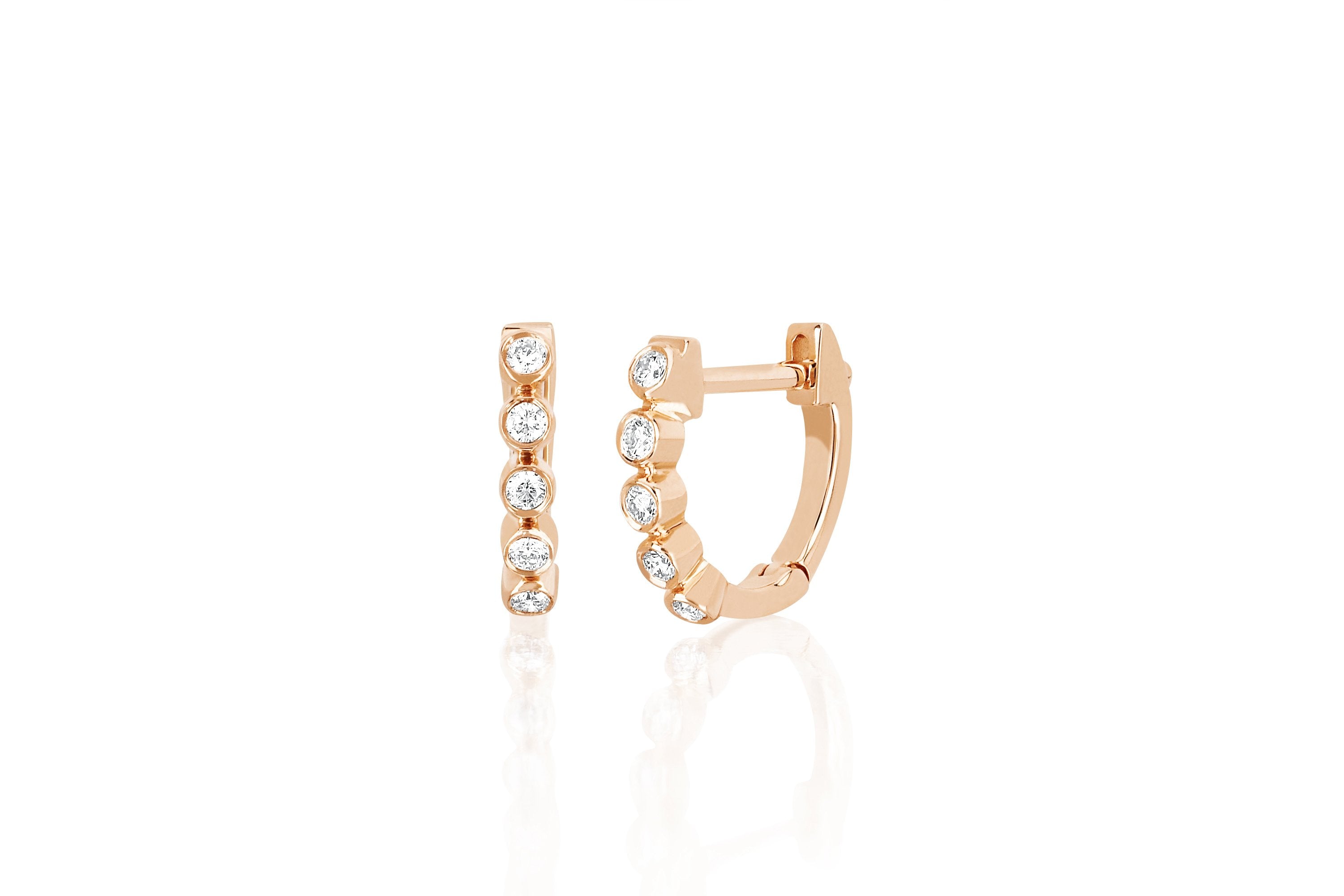 Diamond Mini Bezel Huggie Earring