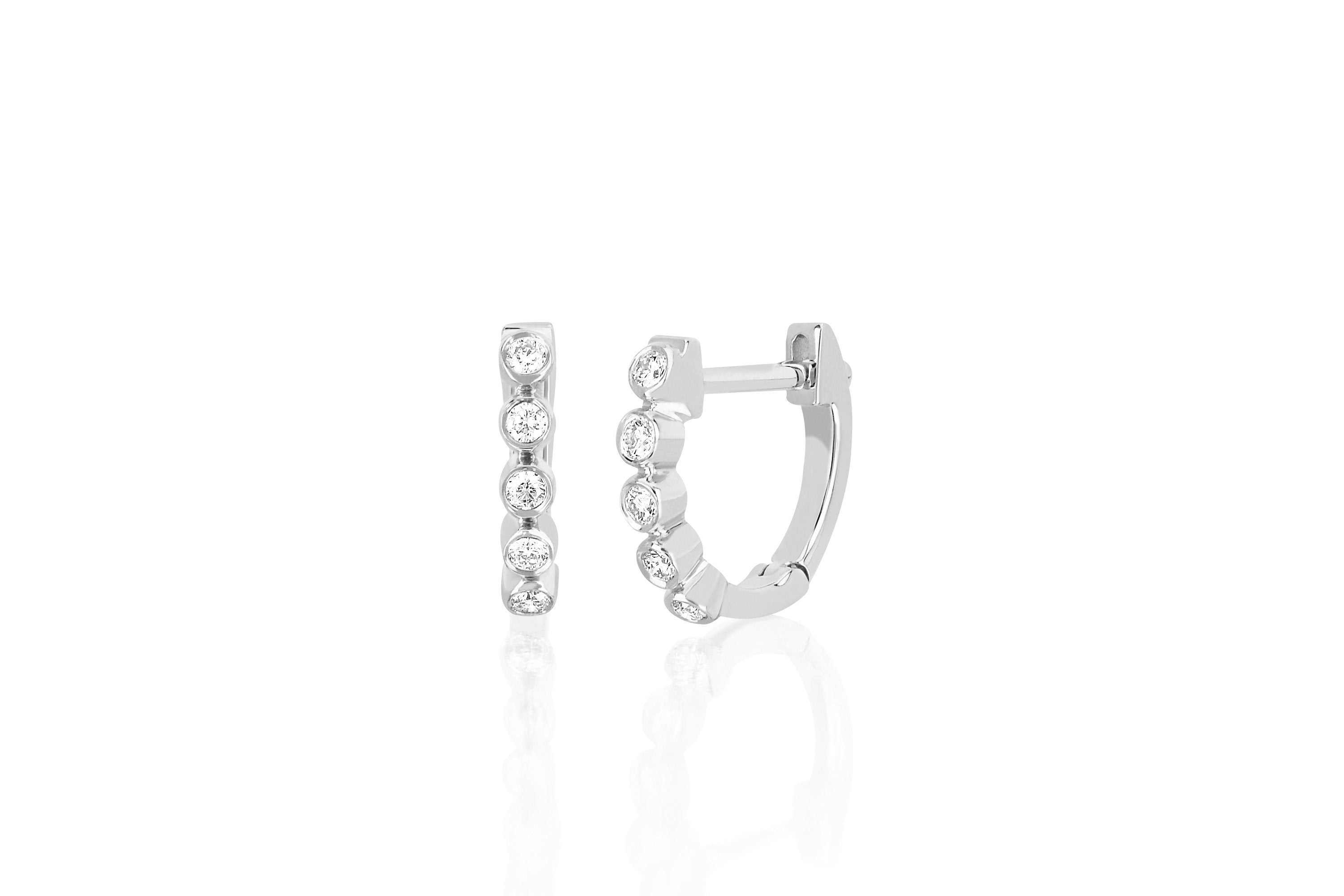 Diamond Mini Bezel Huggie Earring