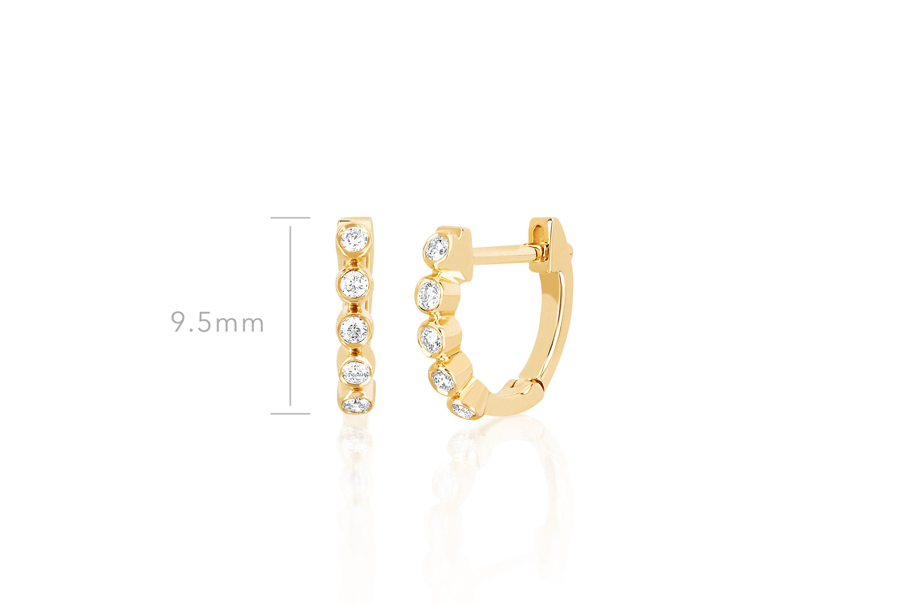 Diamond Mini Bezel Huggie Earring
