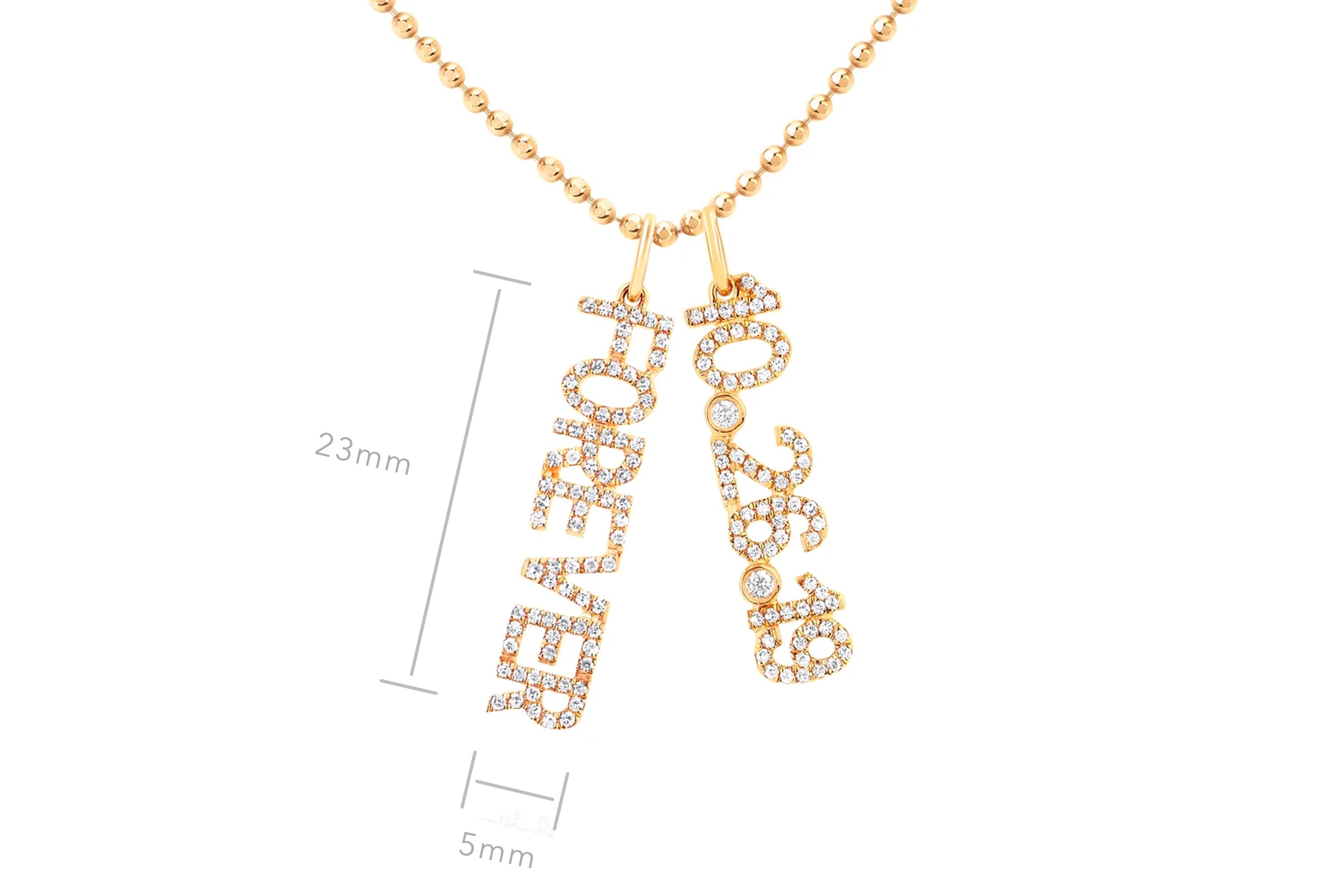 Diamond Forever Wedding Date Charm Necklace
