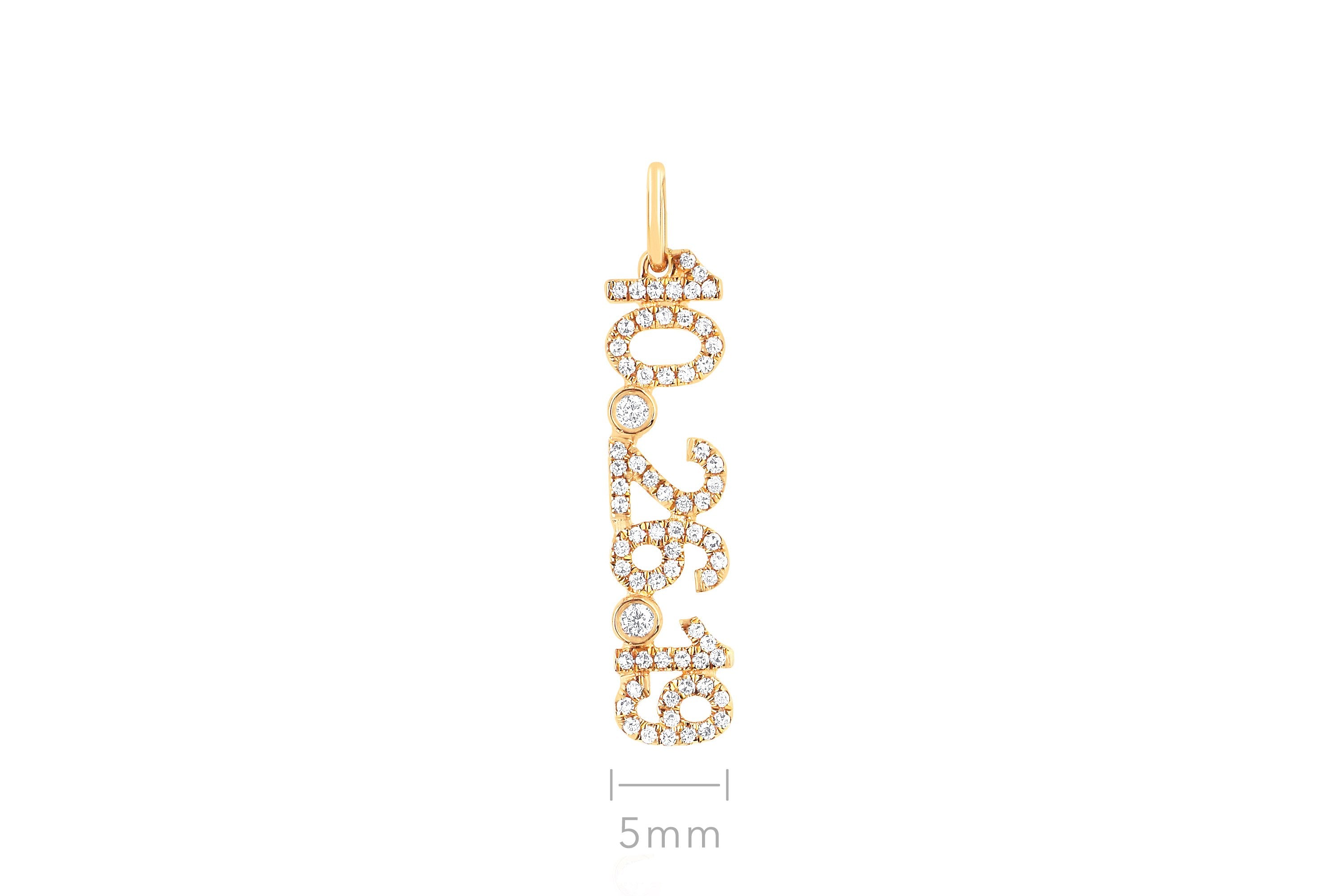 Diamond Date Necklace Charm
