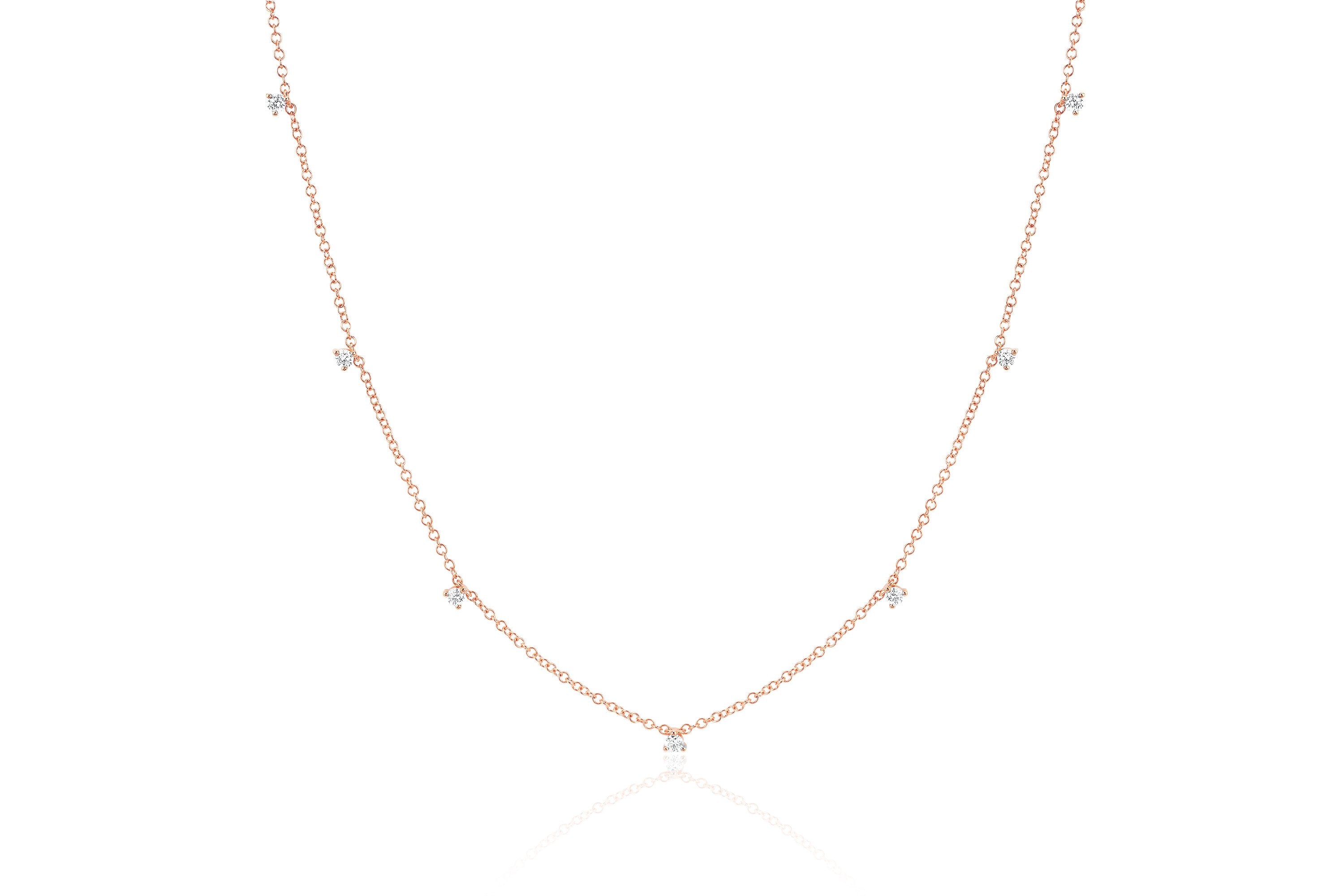 7 Prong Set Diamond Necklace