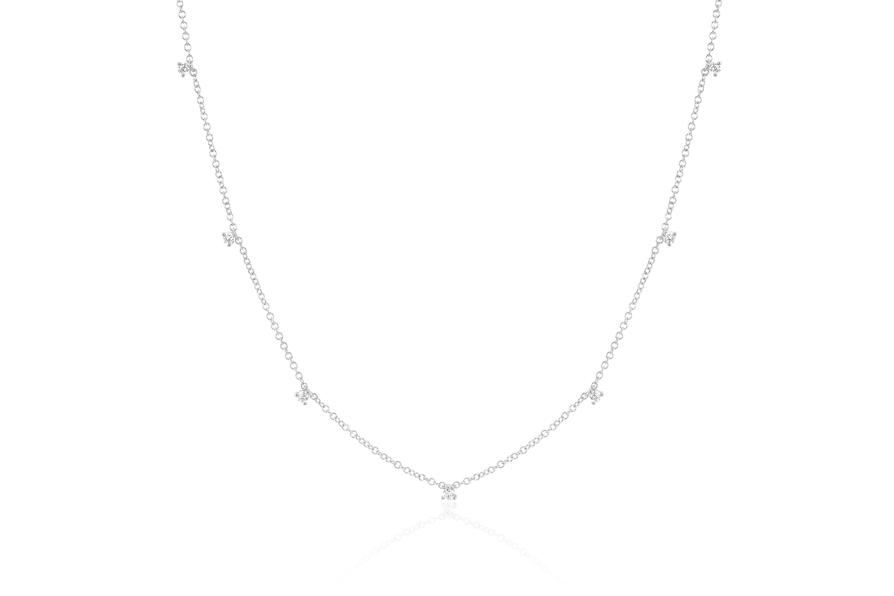7 Prong Set Diamond Necklace