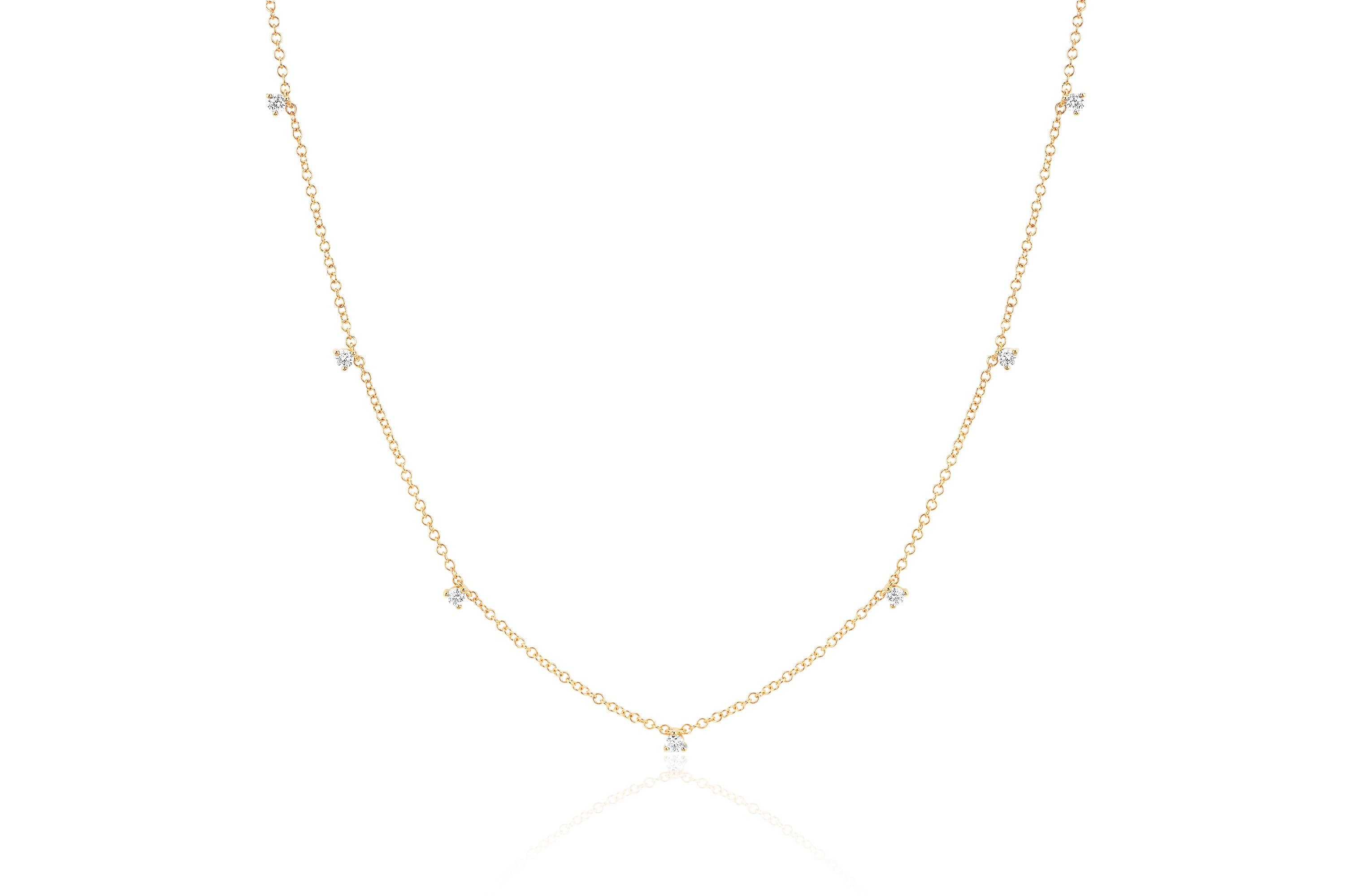 7 Prong Set Diamond Necklace