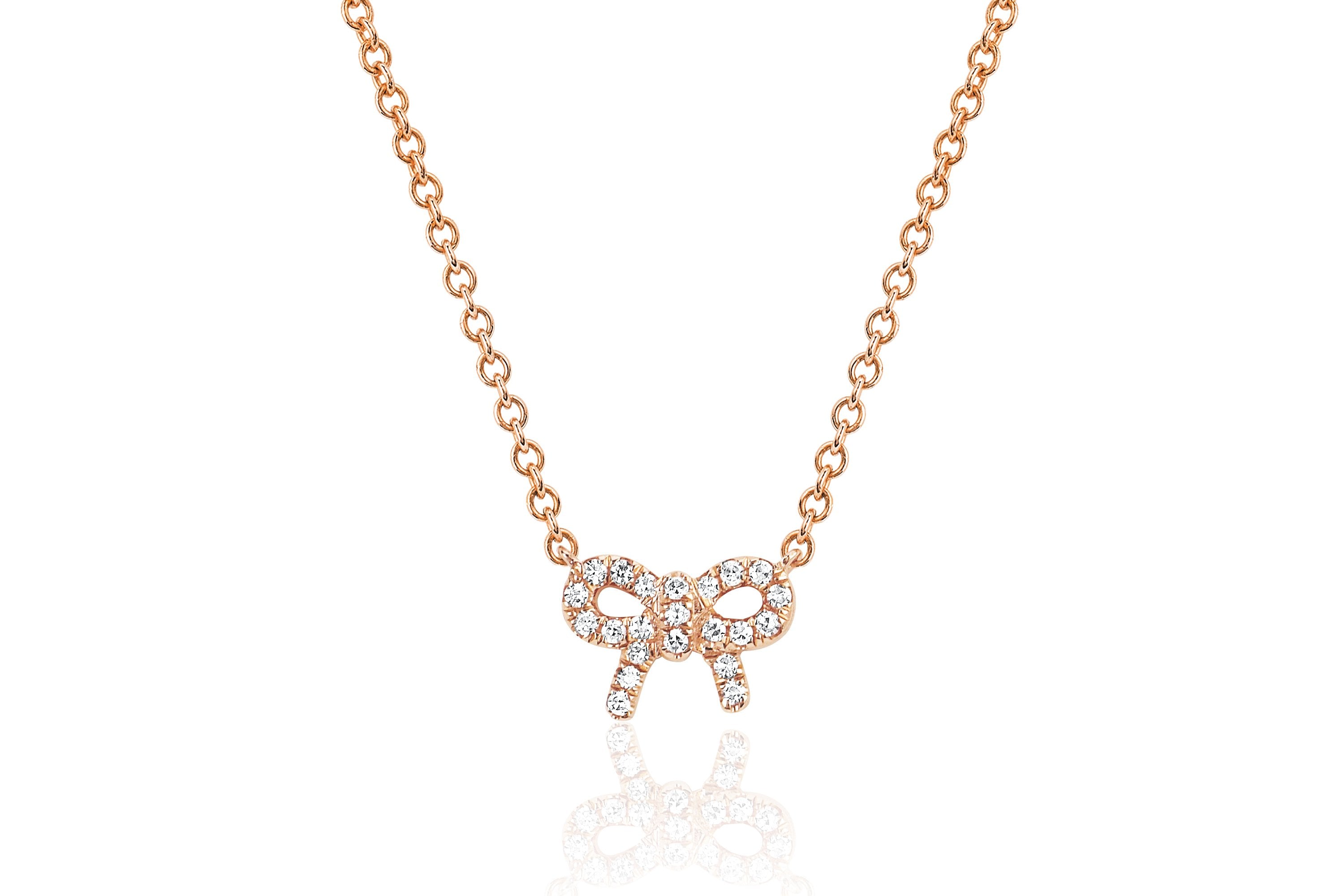 Diamond Mini Bow Necklace