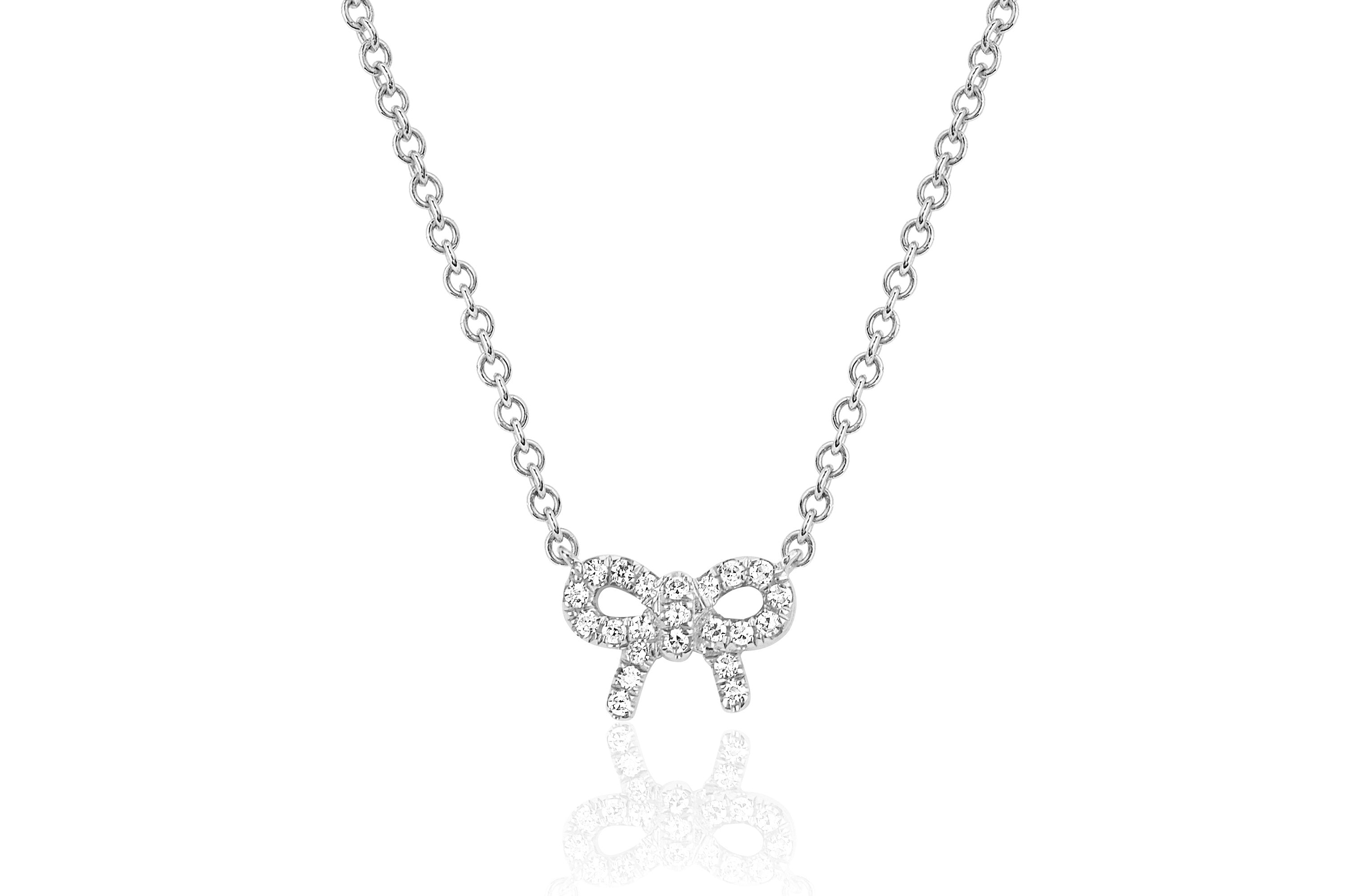 Diamond Mini Bow Necklace