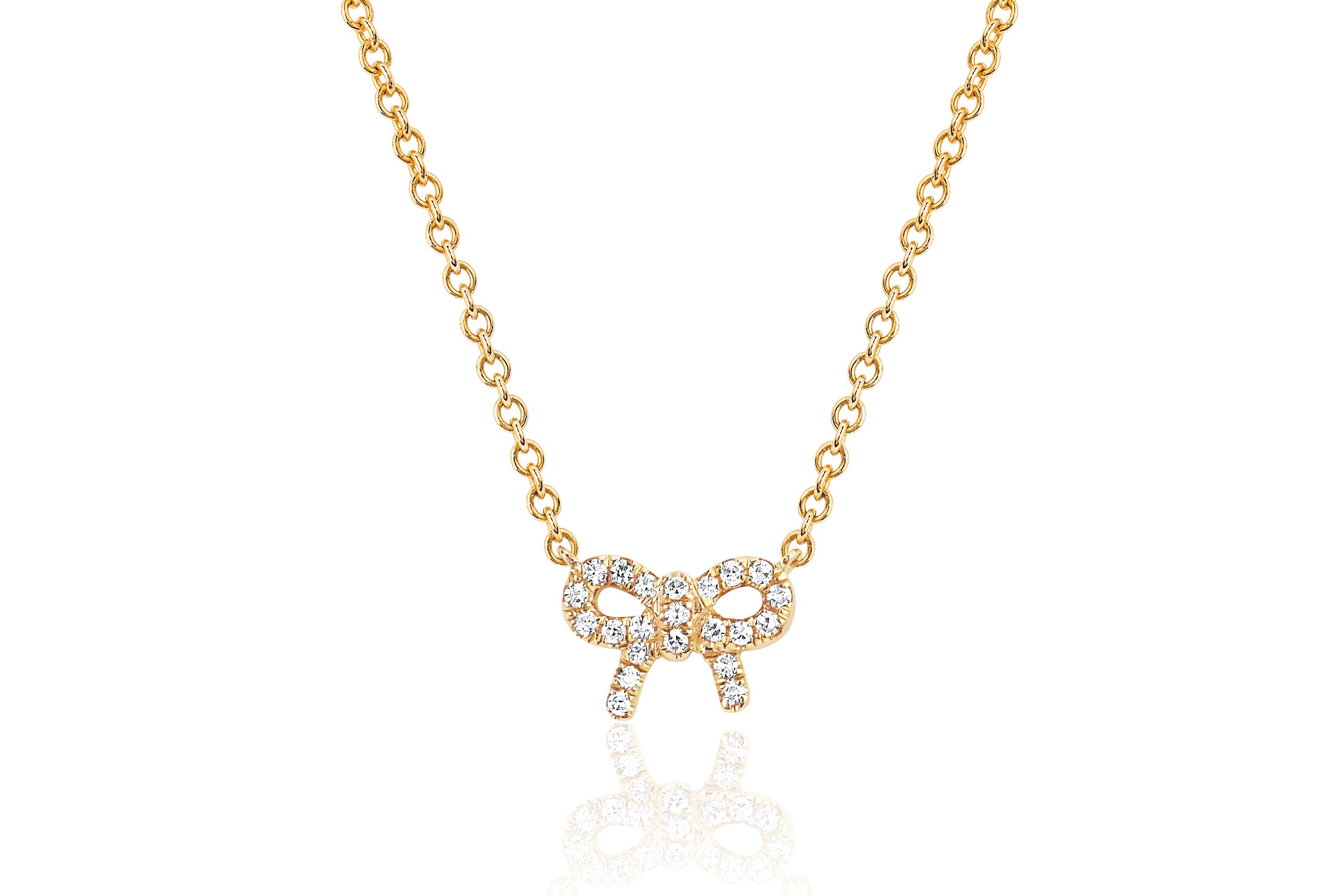 Diamond Mini Bow Necklace