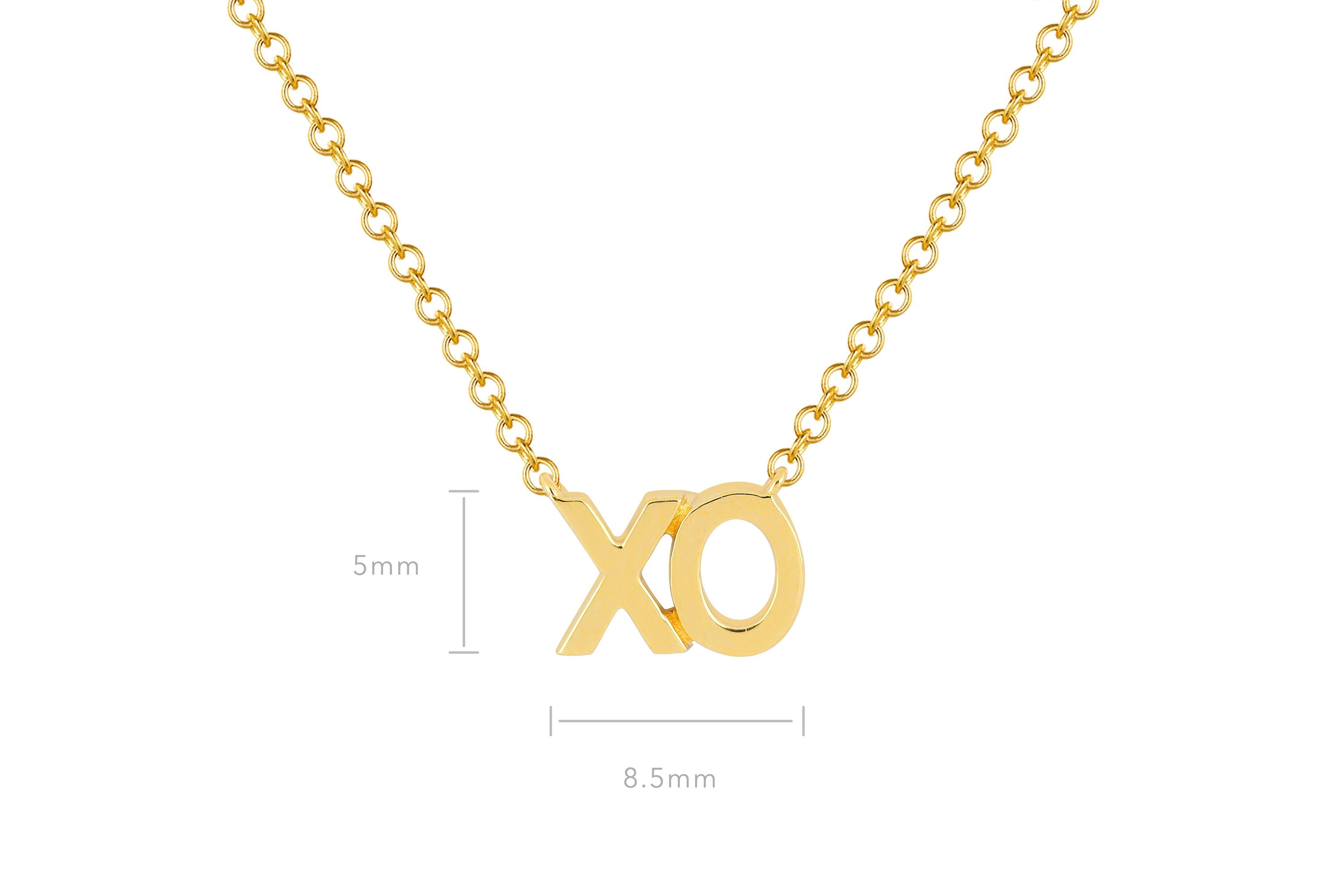 Gold XO Initial Necklace