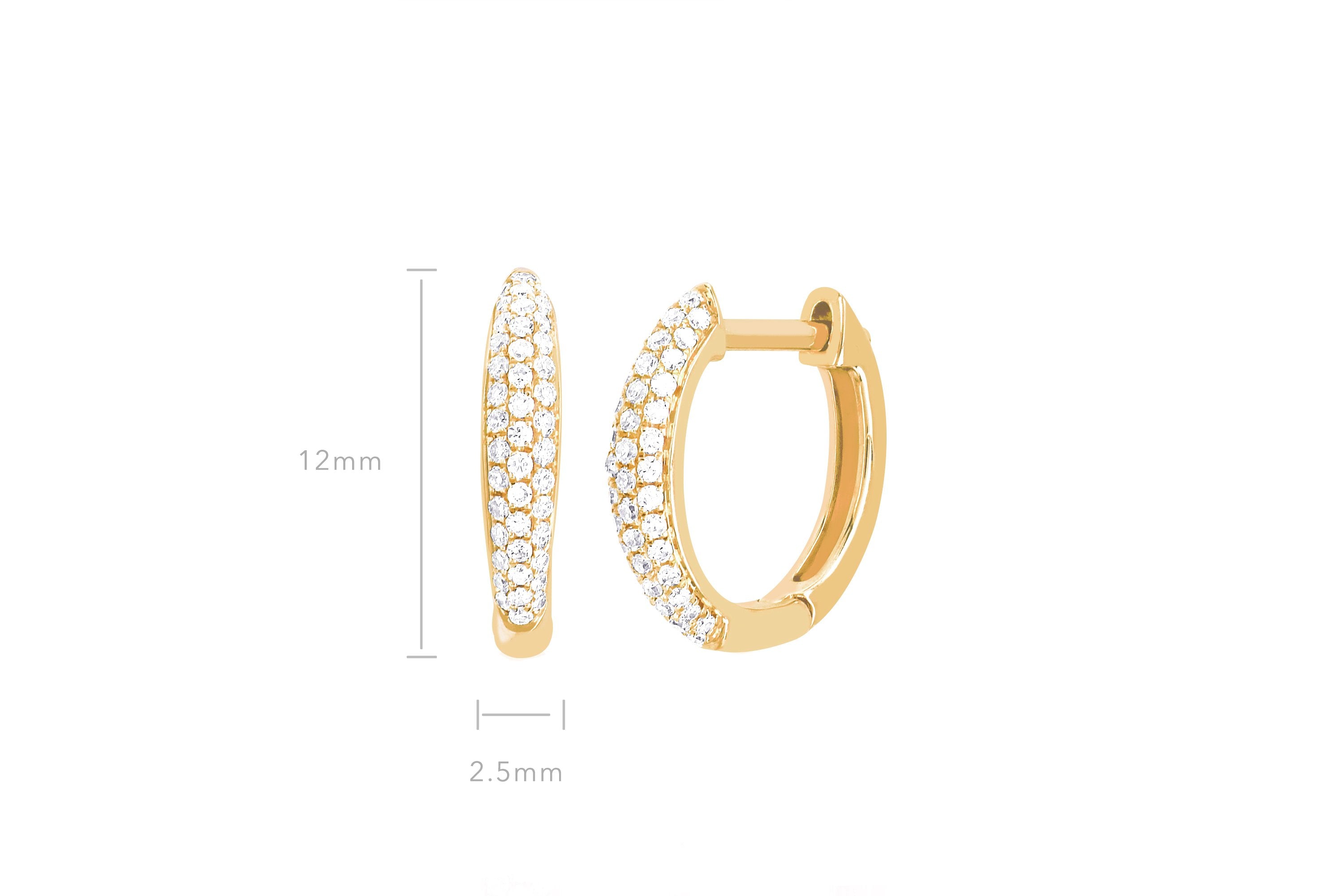 Diamond Dome Mini Huggie Earring