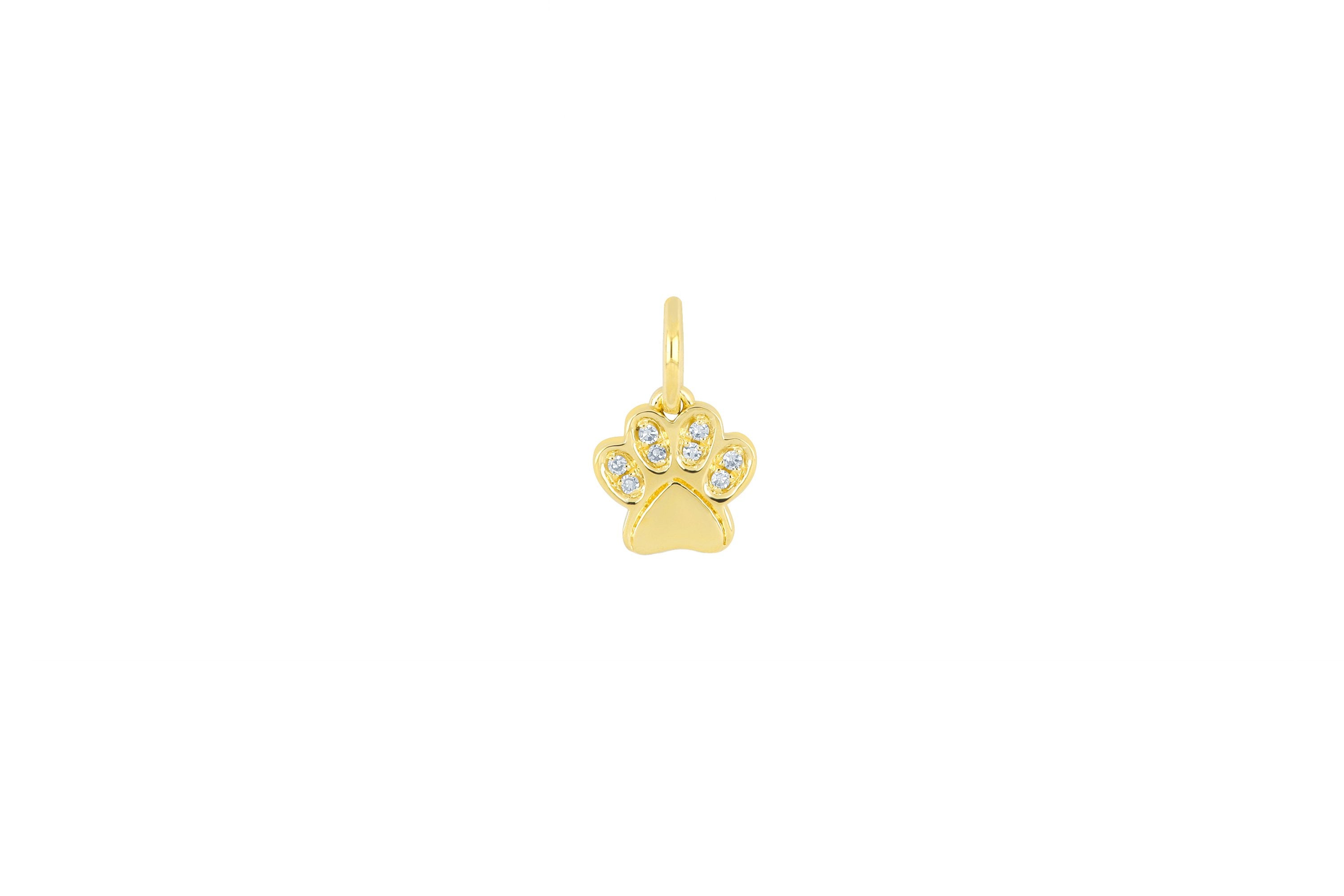 Diamond Paw Necklace Charm