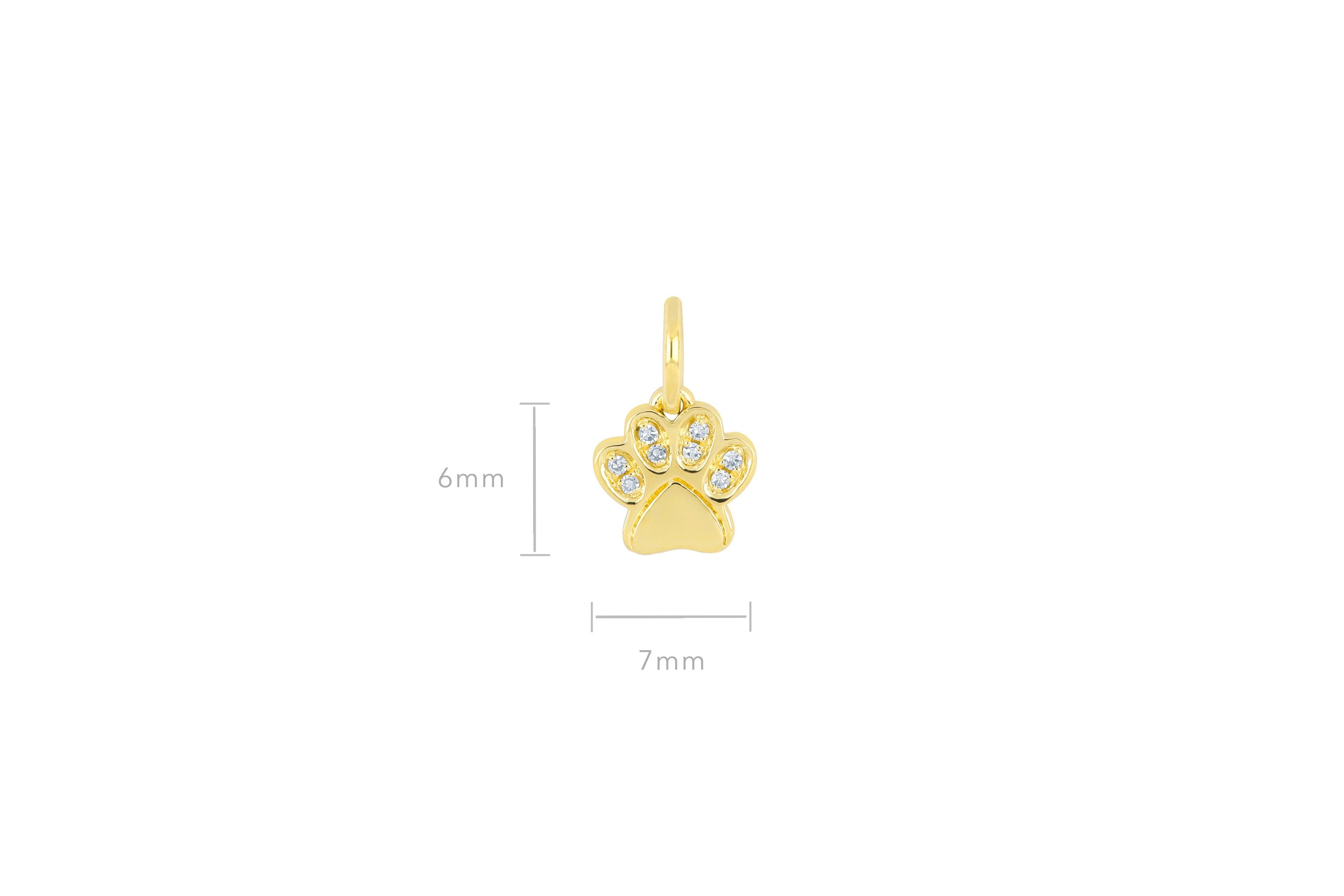 Diamond Paw Necklace Charm