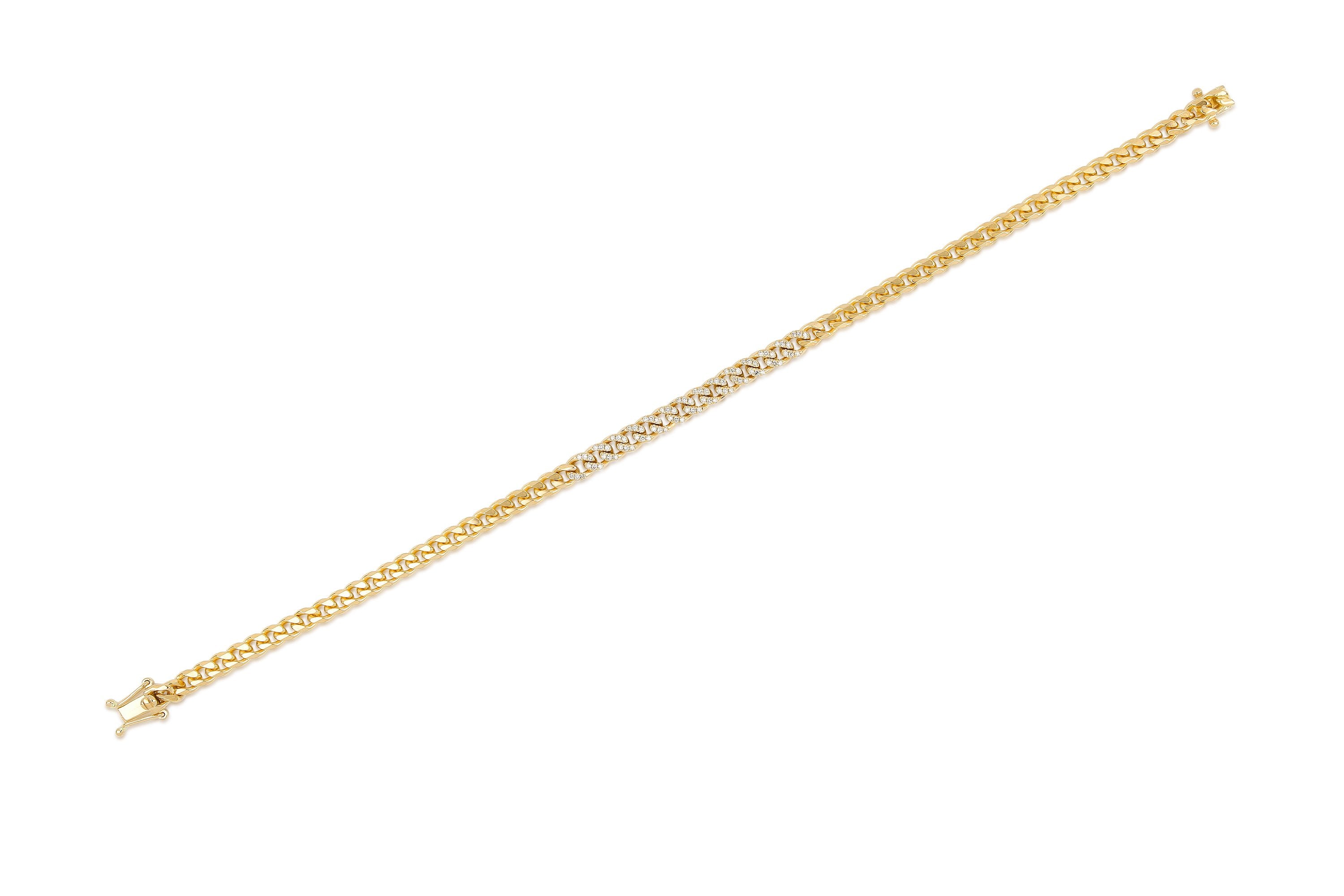 Diamond Mini Curb Chain Bracelet