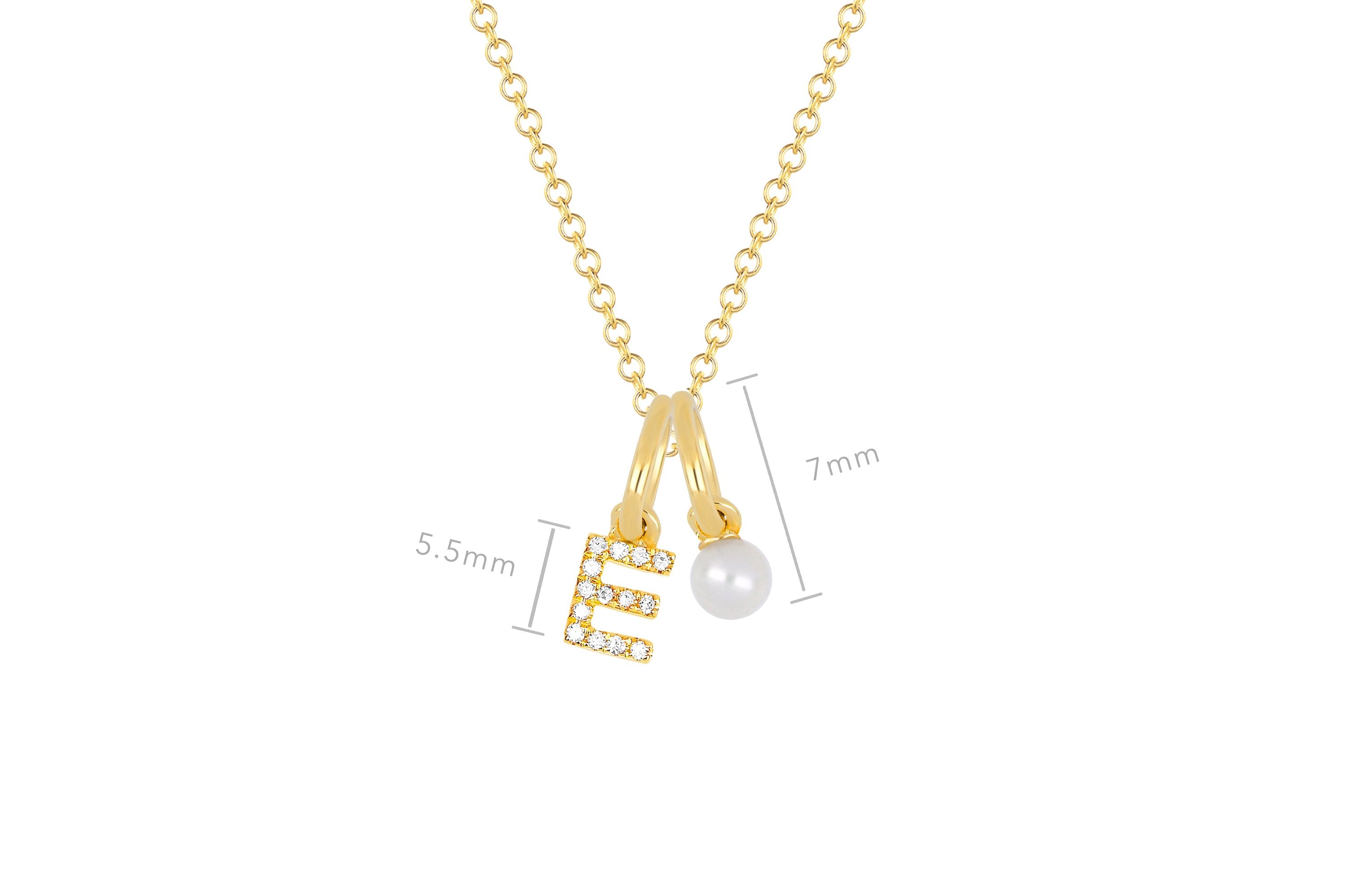 Pearl Birthstone Initial Charm Necklace