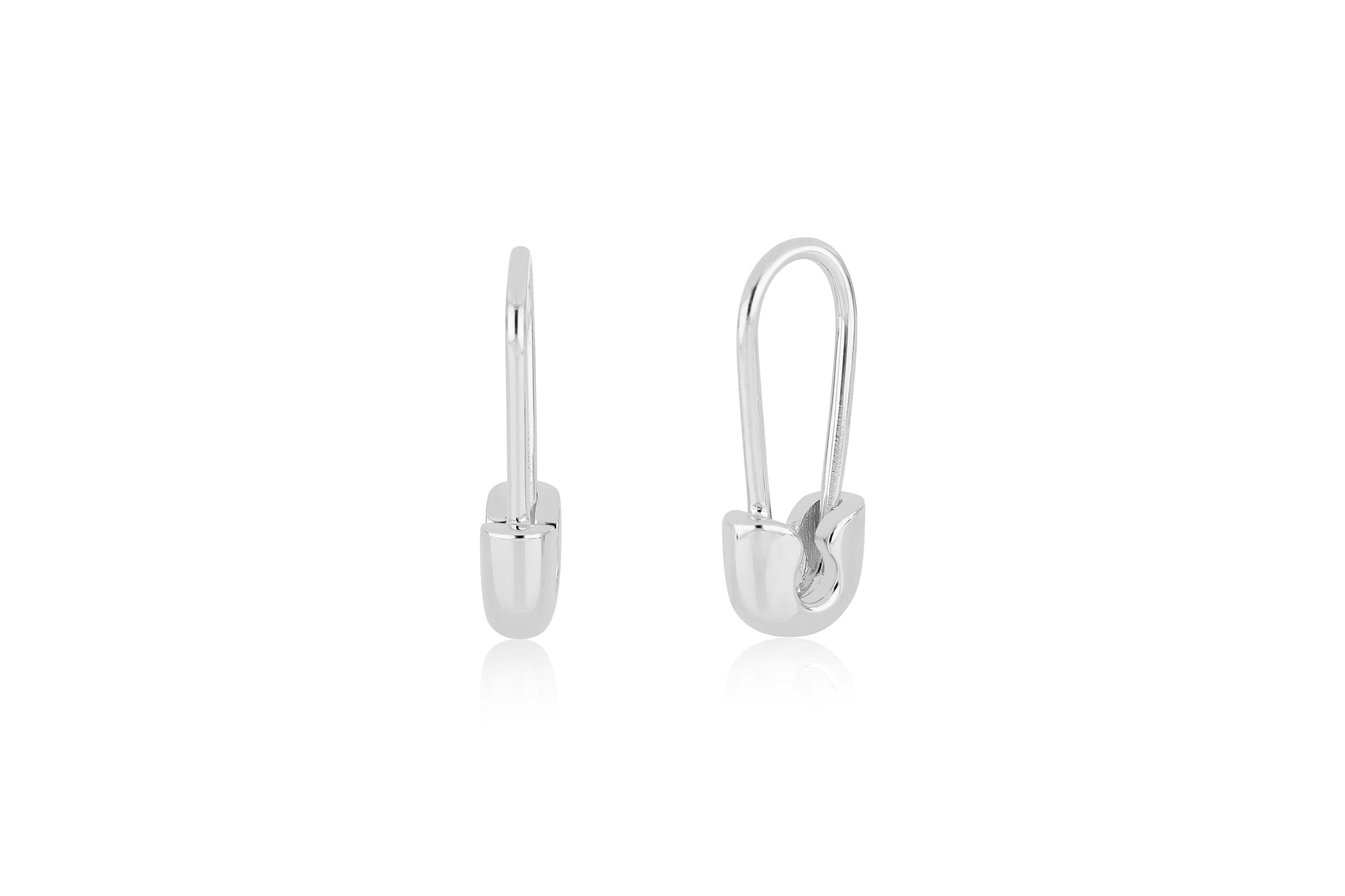 Single Gold Safety Pin Earring