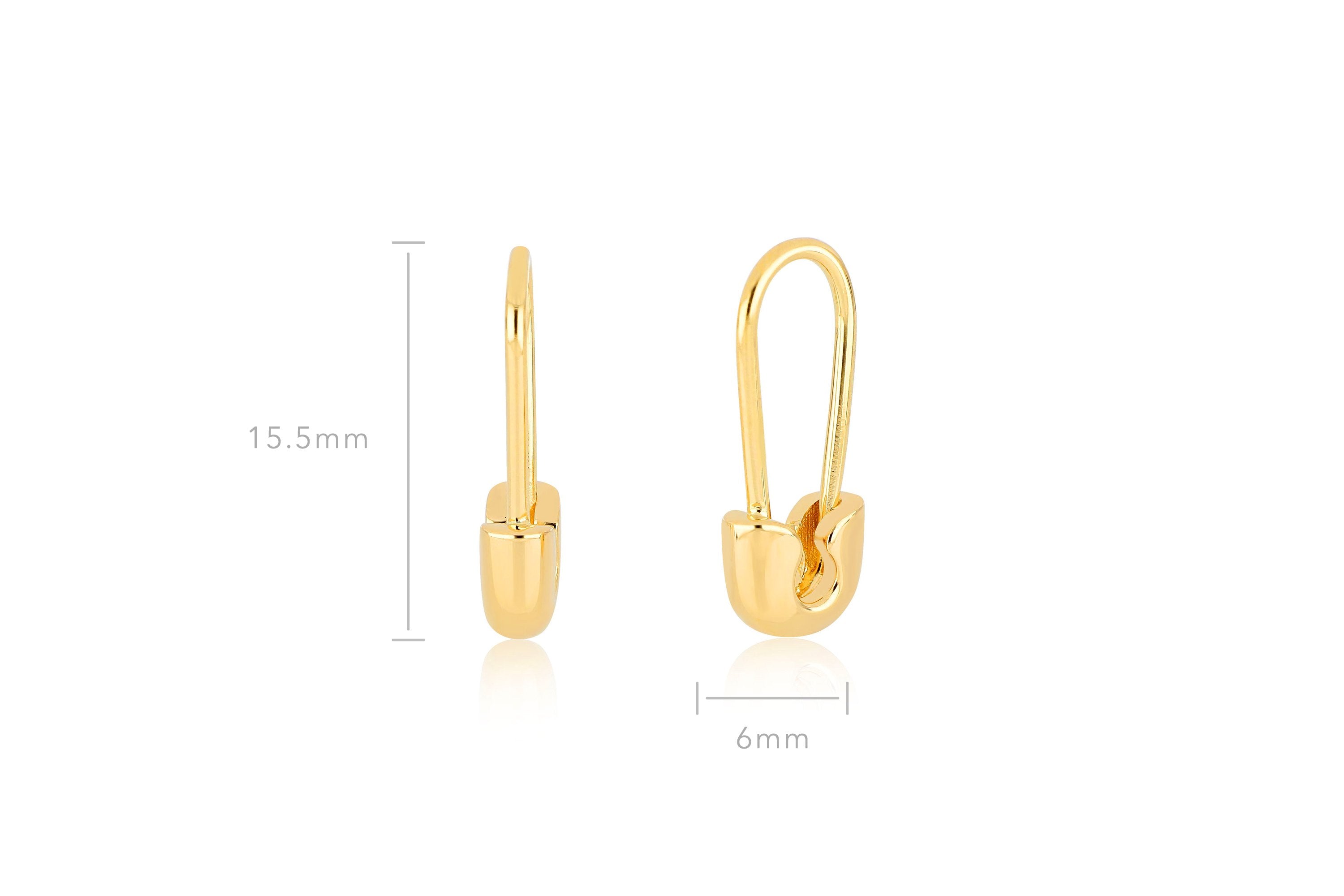 Single Gold Safety Pin Earring