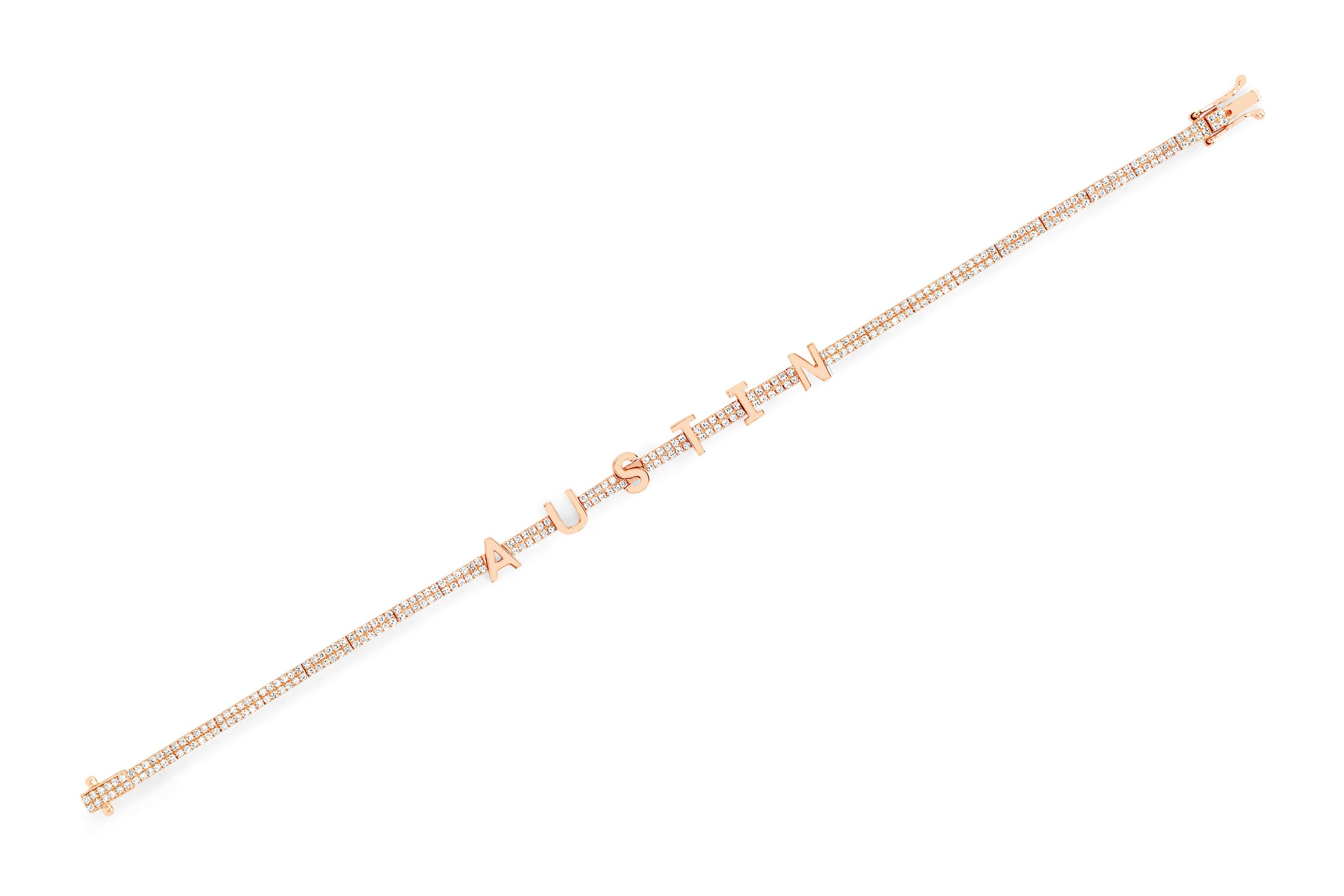 Diamond & Gold Name Eternity Bracelet