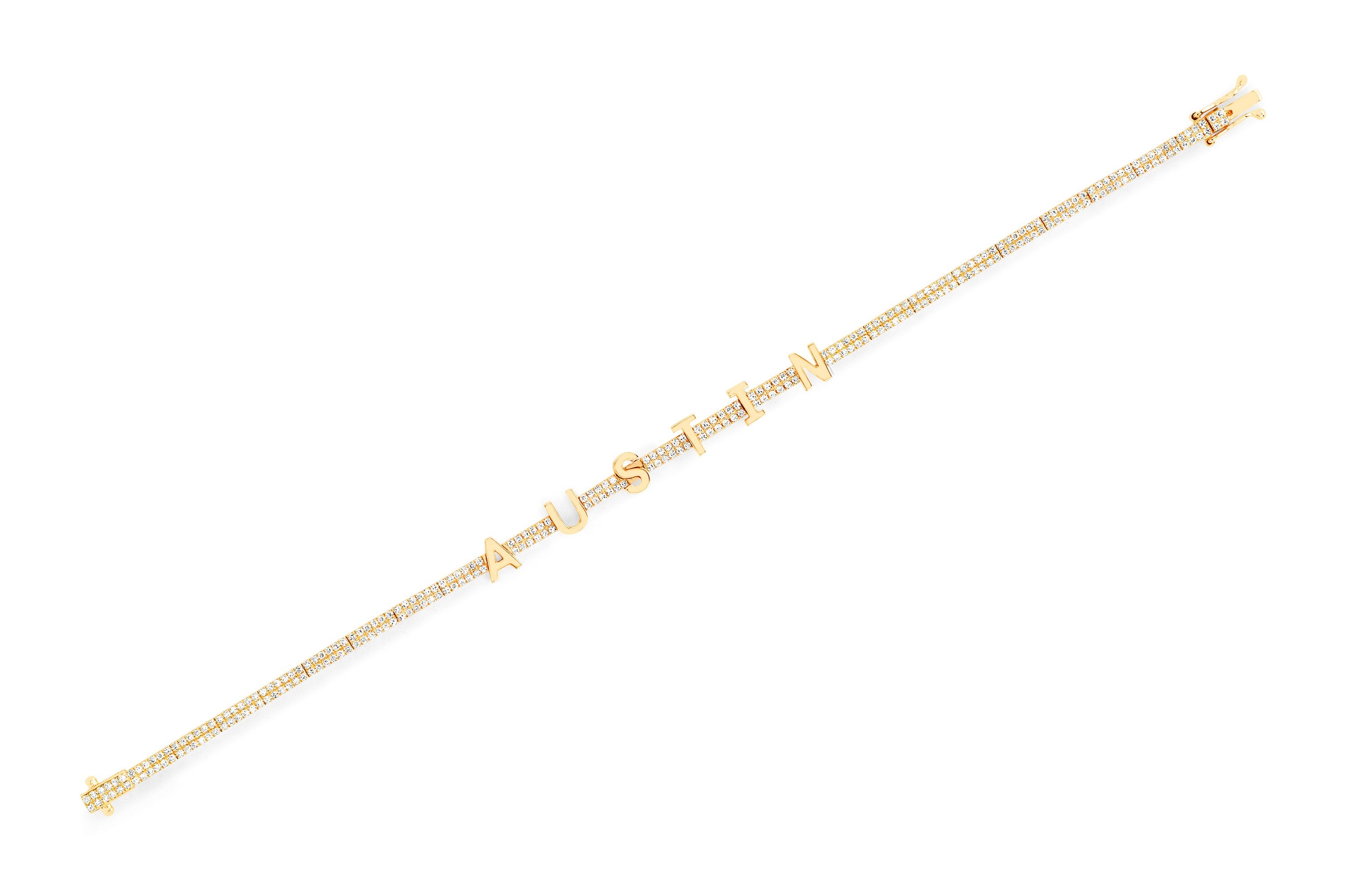Diamond & Gold Name Eternity Bracelet