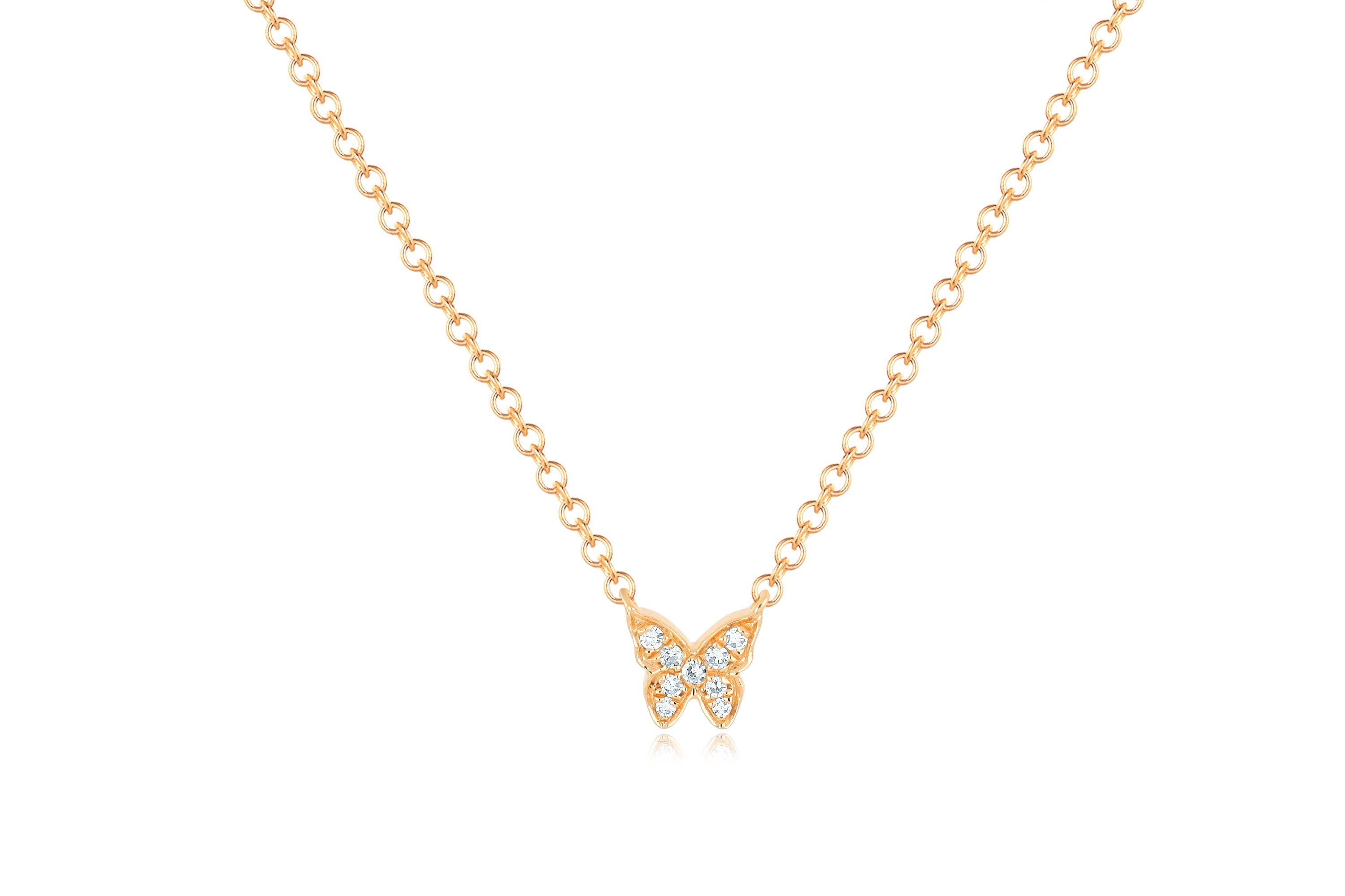 Baby Diamond Butterfly Necklace
