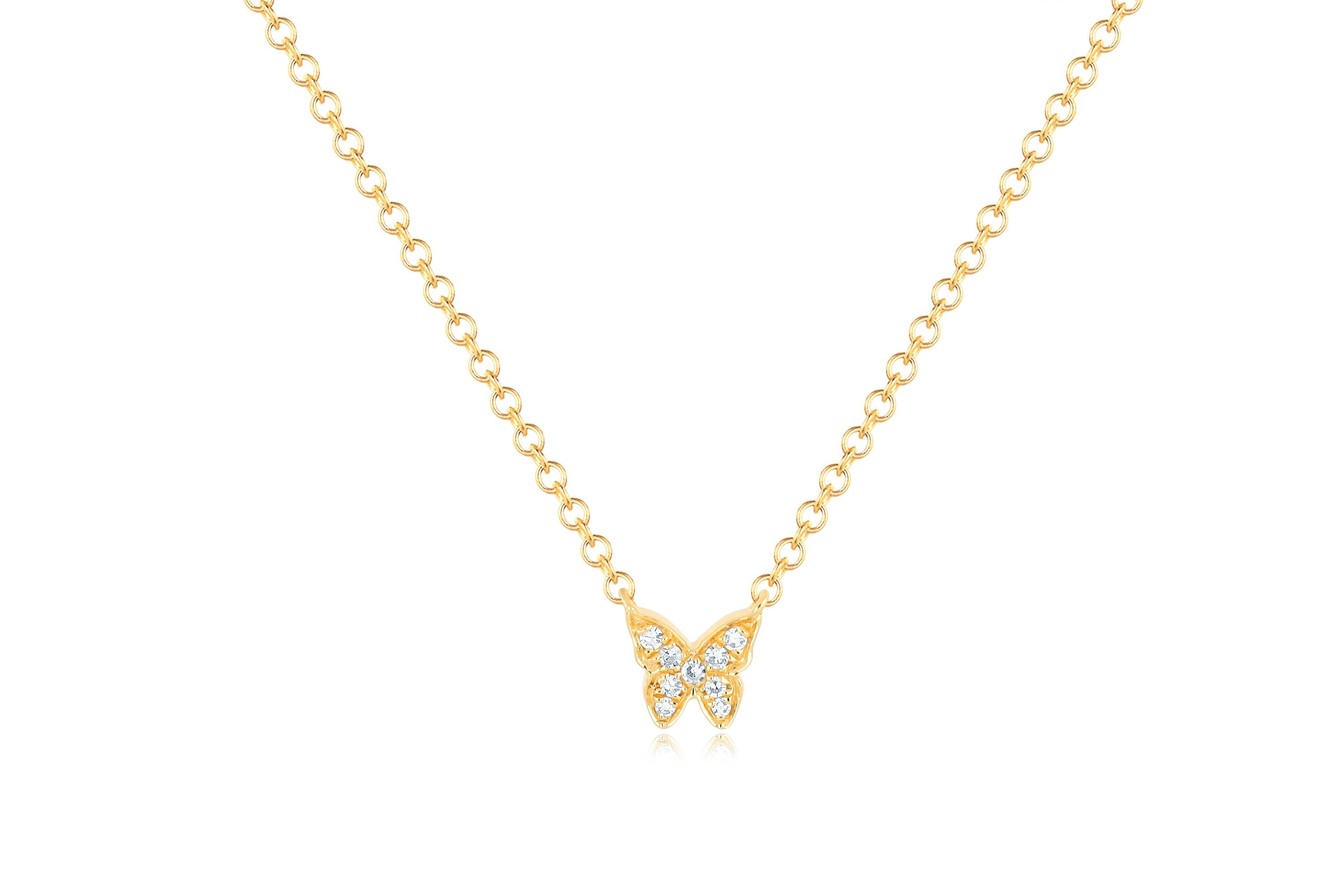 Baby Diamond Butterfly Necklace