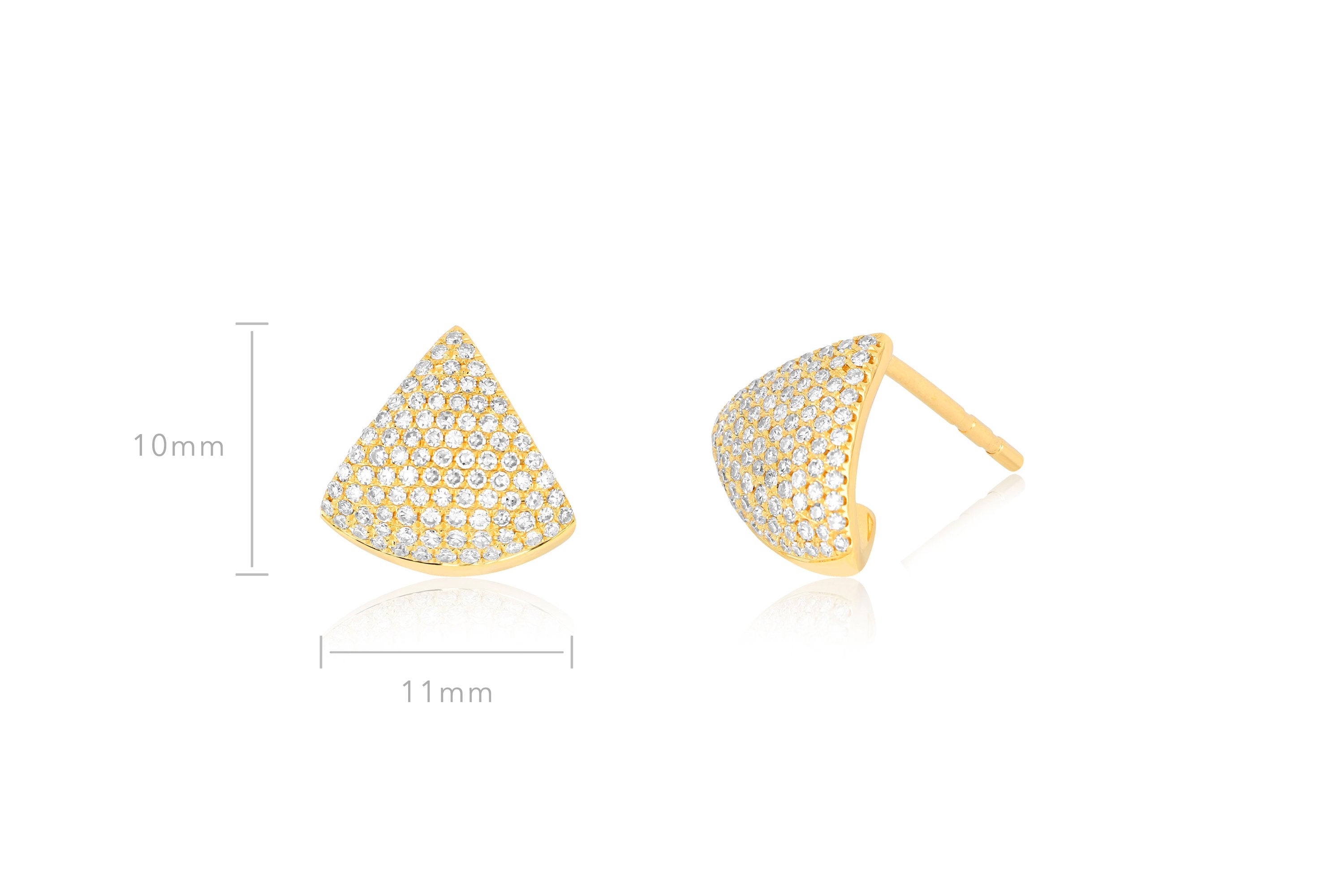 Diamond Solid Chevron Stud Earring