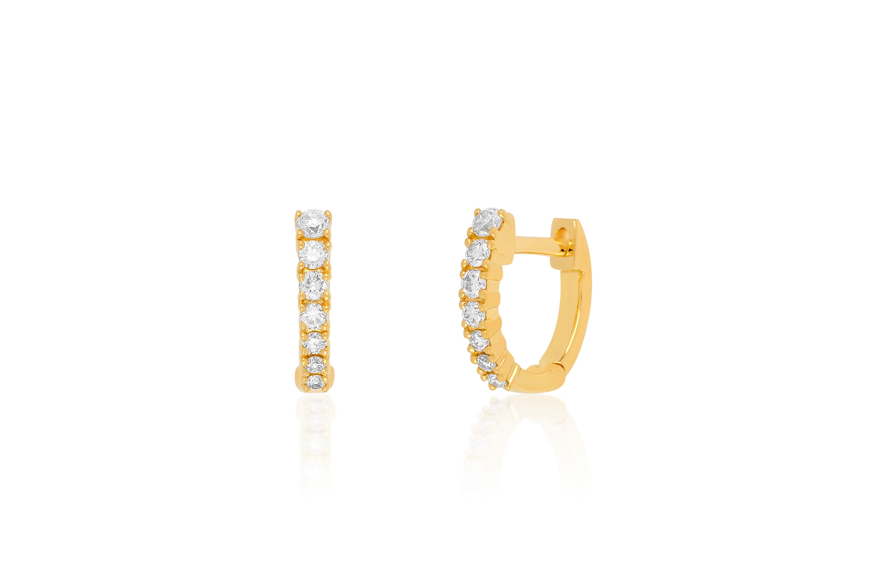 Full Cut Diamond Ark Mini Huggie Earring