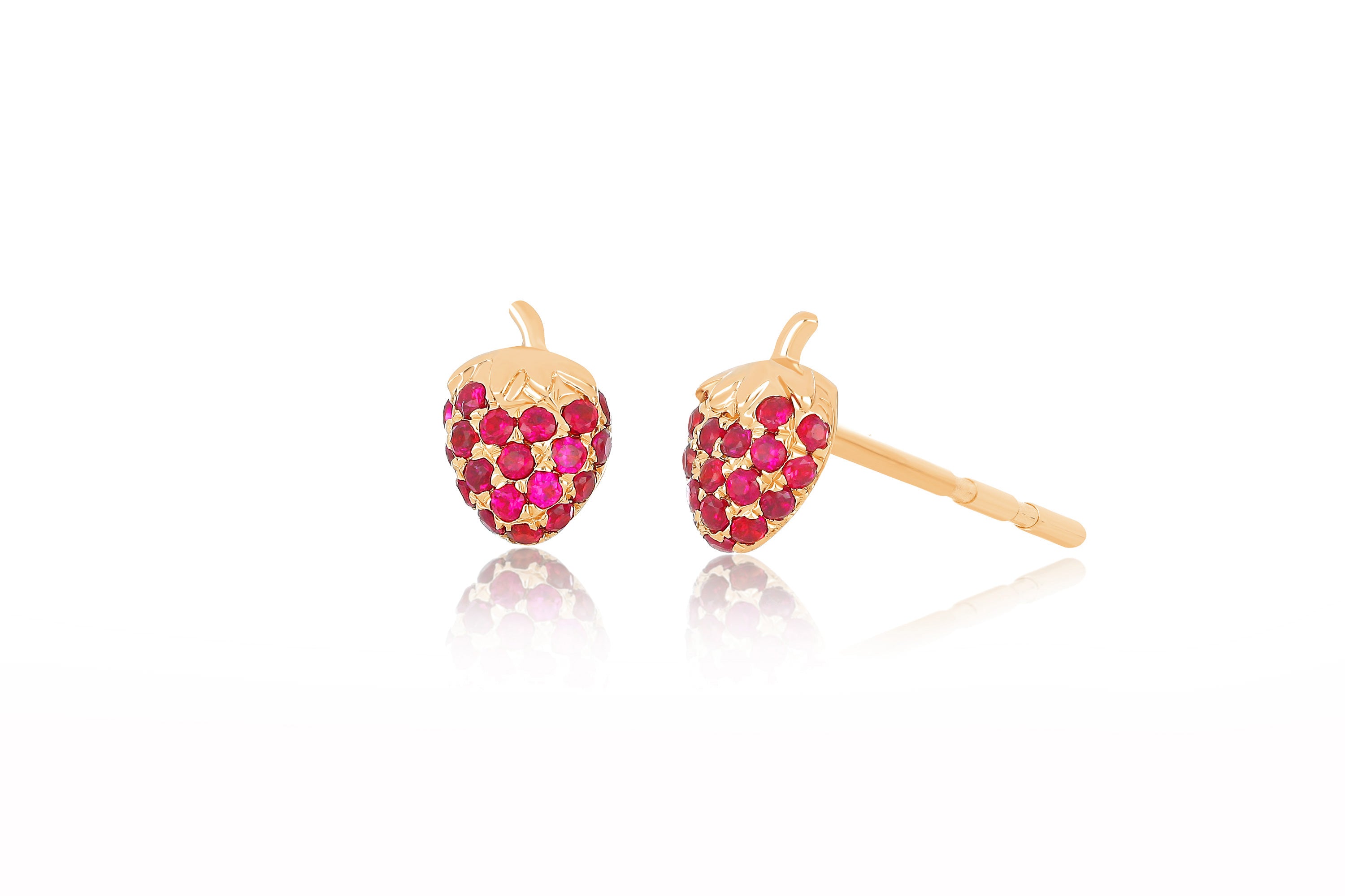 Ruby Mini Strawberry Stud Earring