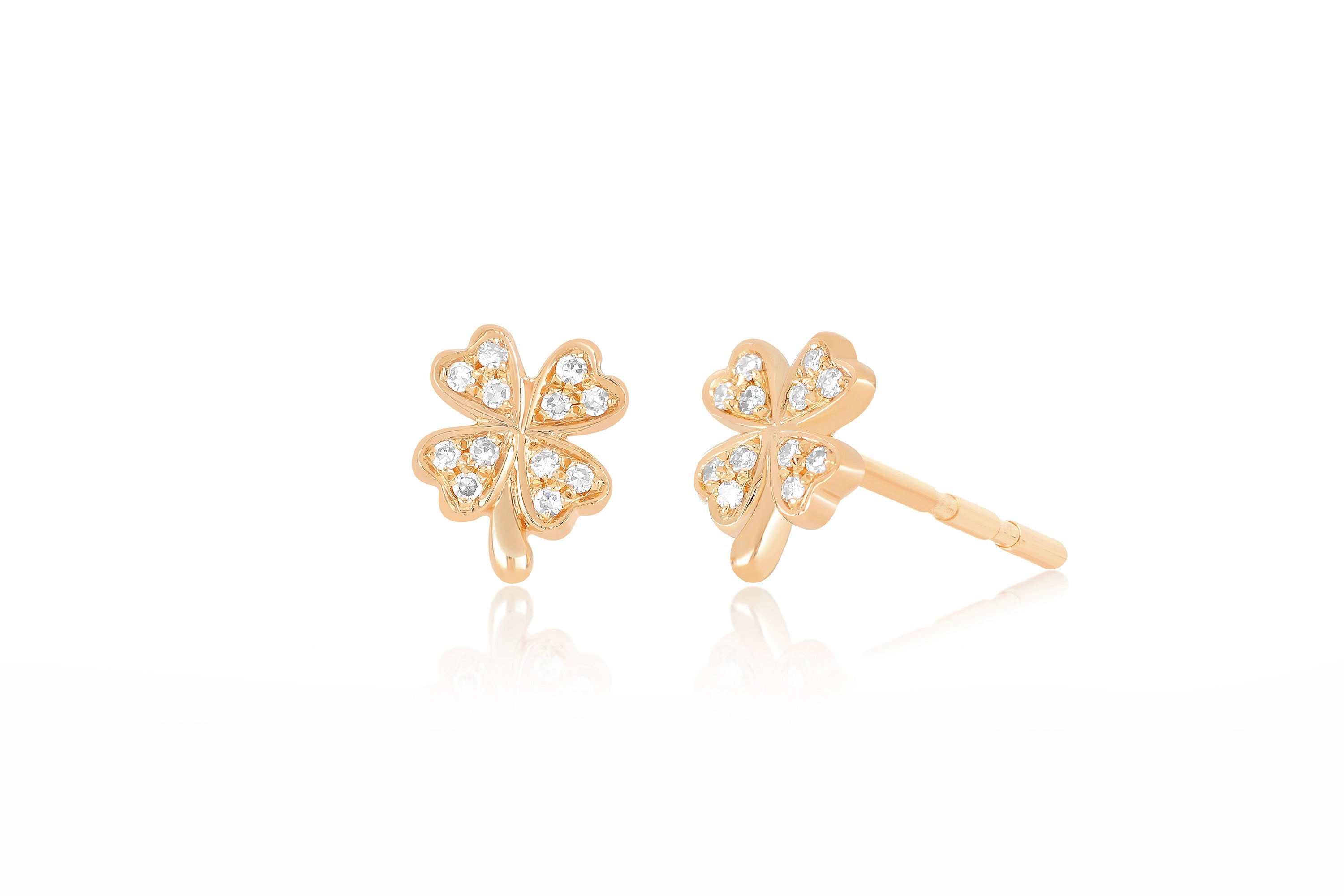 Diamond Mini Clover Stud Earring