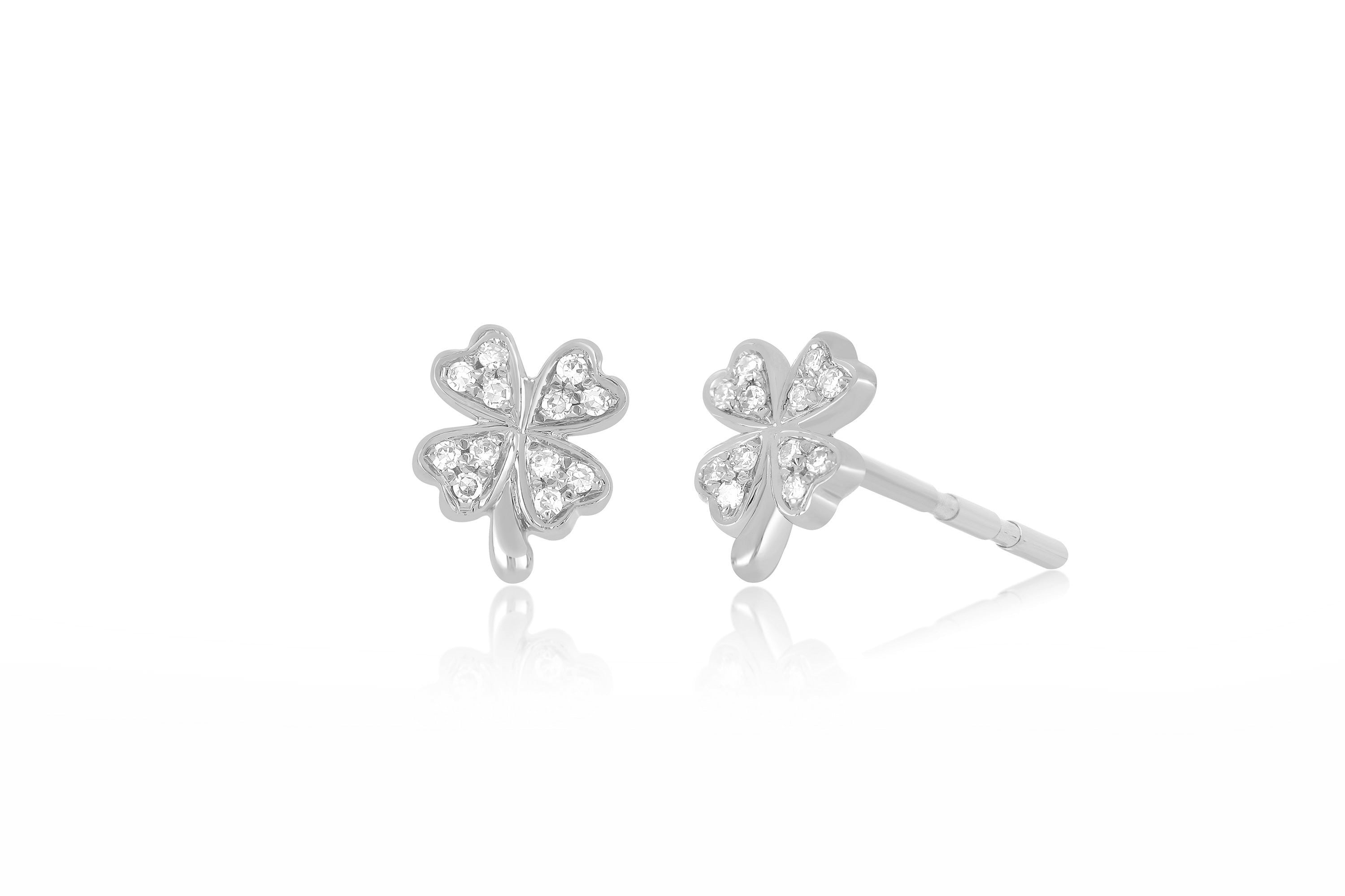 Diamond Mini Clover Stud Earring