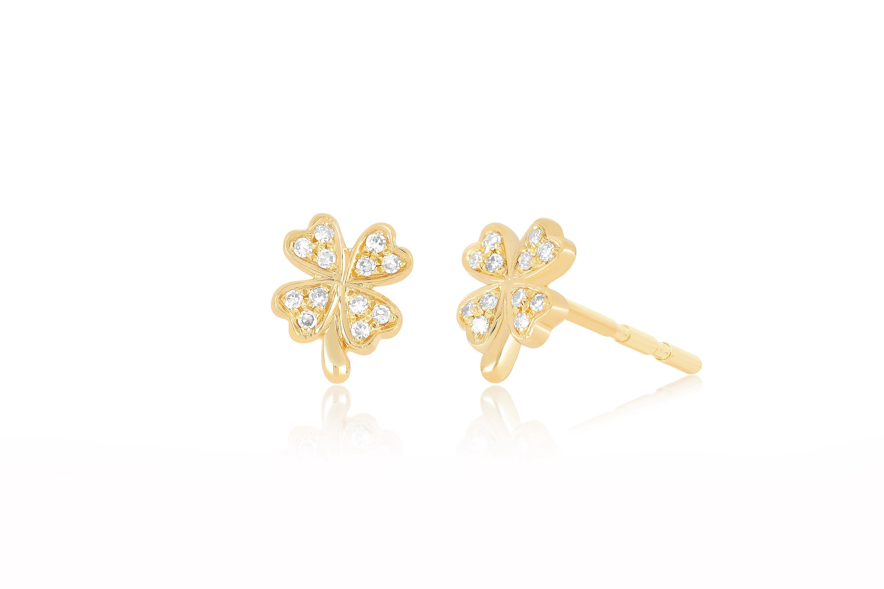 Diamond Mini Clover Stud Earring
