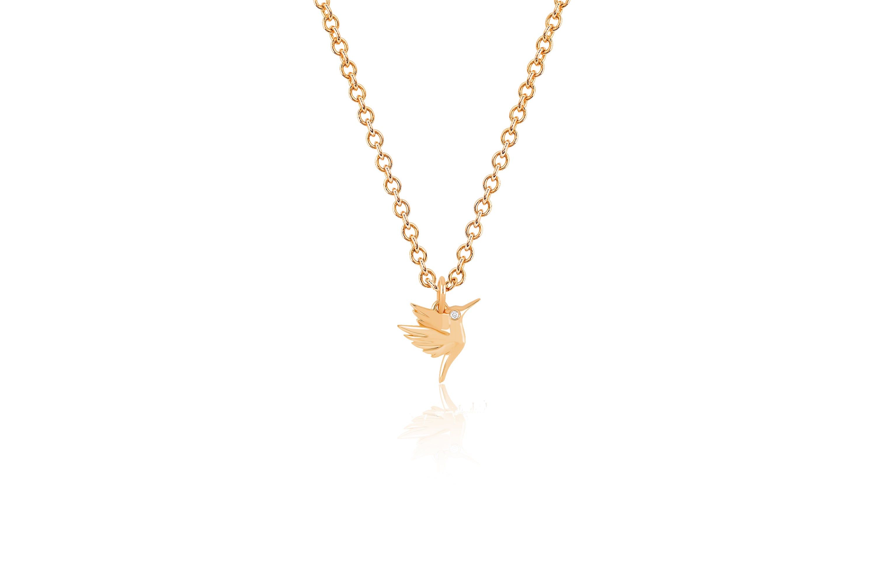 Hummingbird Necklace with Diamond Eye
