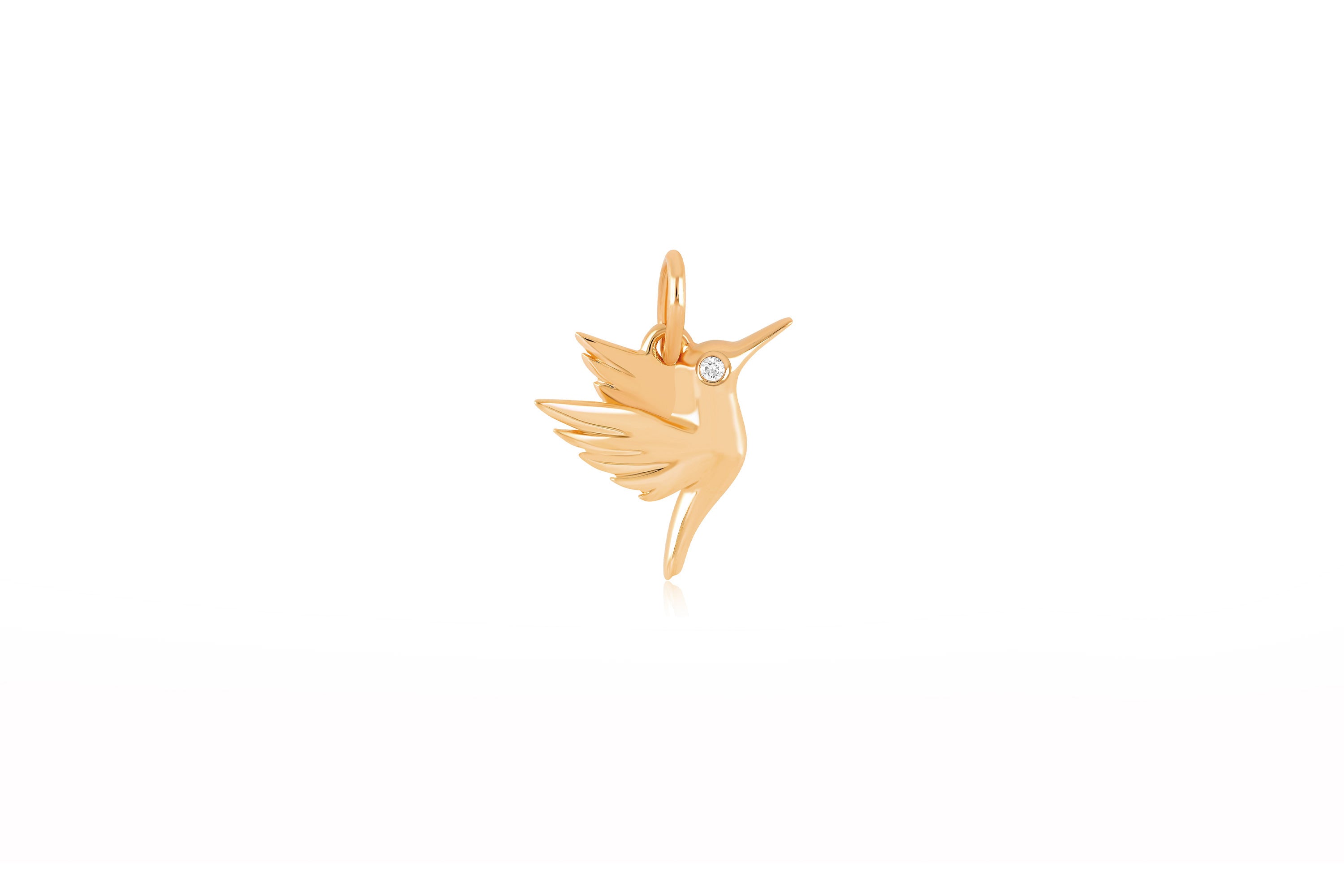 Hummingbird Charm with Diamond Eye