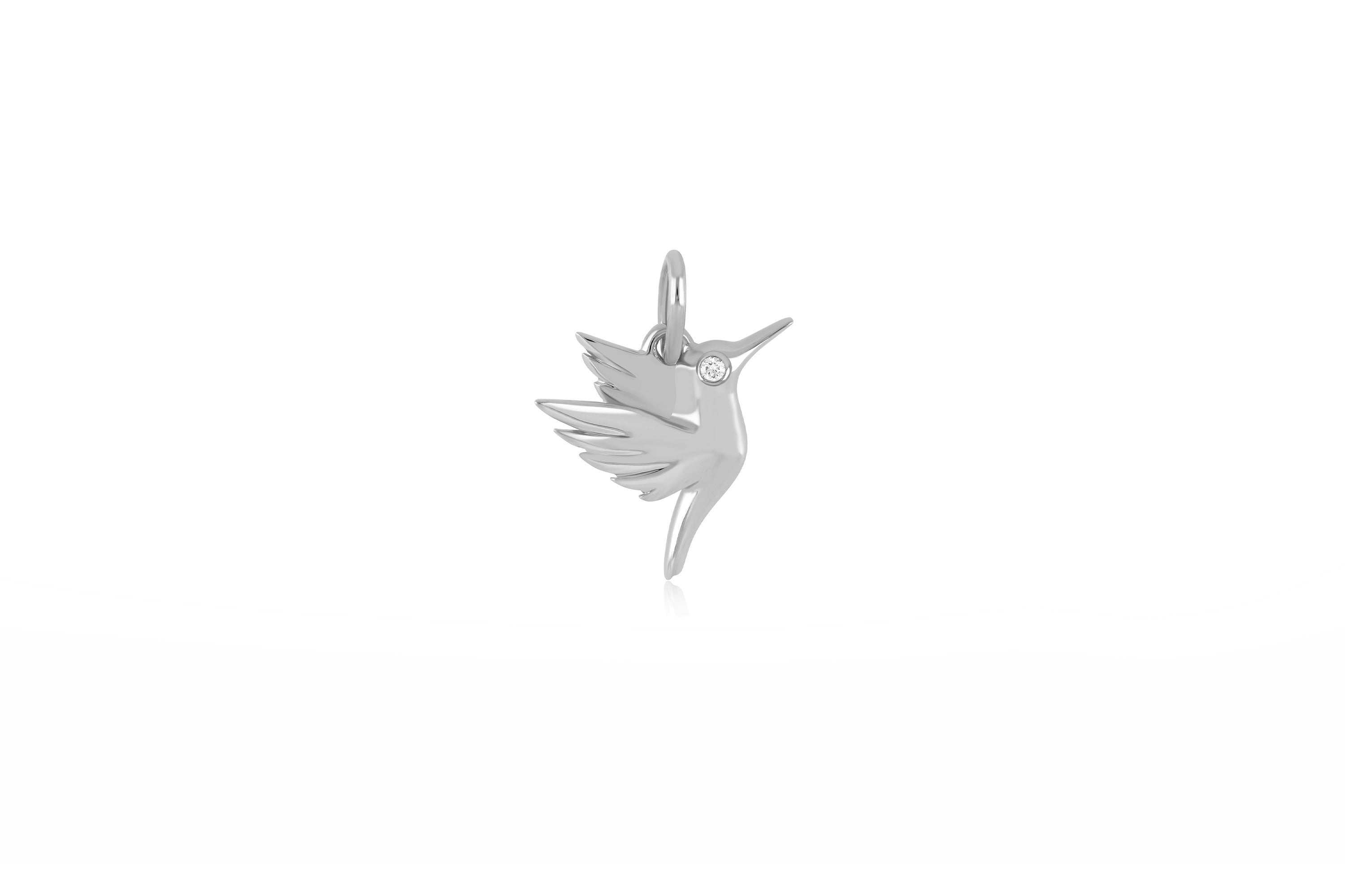Hummingbird Charm with Diamond Eye